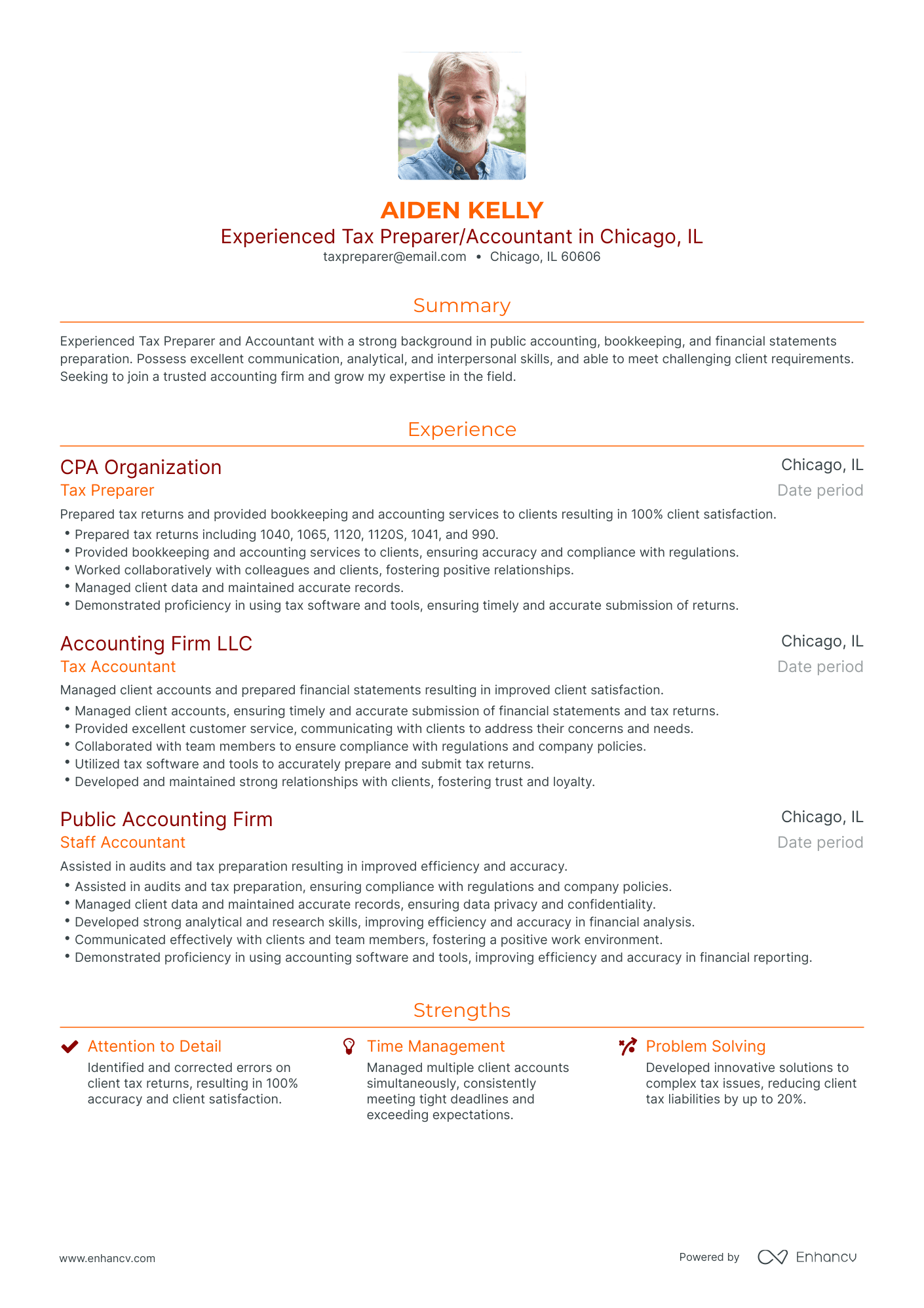 5 Tax Preparer Resume Examples - AHR0cHM6Ly9jZG4uZW5oYW5jdi5jb20vcHJlZGVmaW5lZC1leGFtcGxlcy9hMnBSOGo4Q0UyU3A1dG5PM1NTcWdJTWdoOGhYV3RMRFREWG9WQ2hHL2ltYWdlLnBuZw~~. 