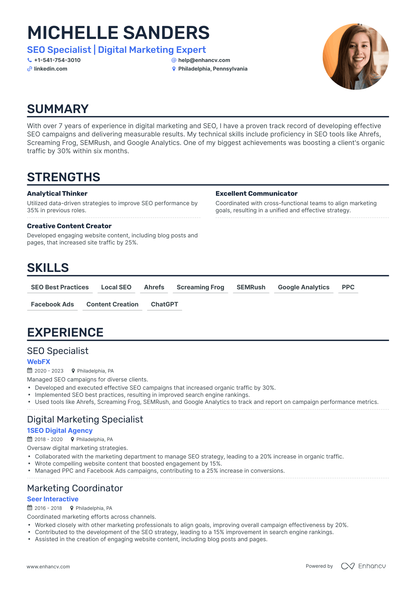 5 seo specialist resume examples guide for 2023
