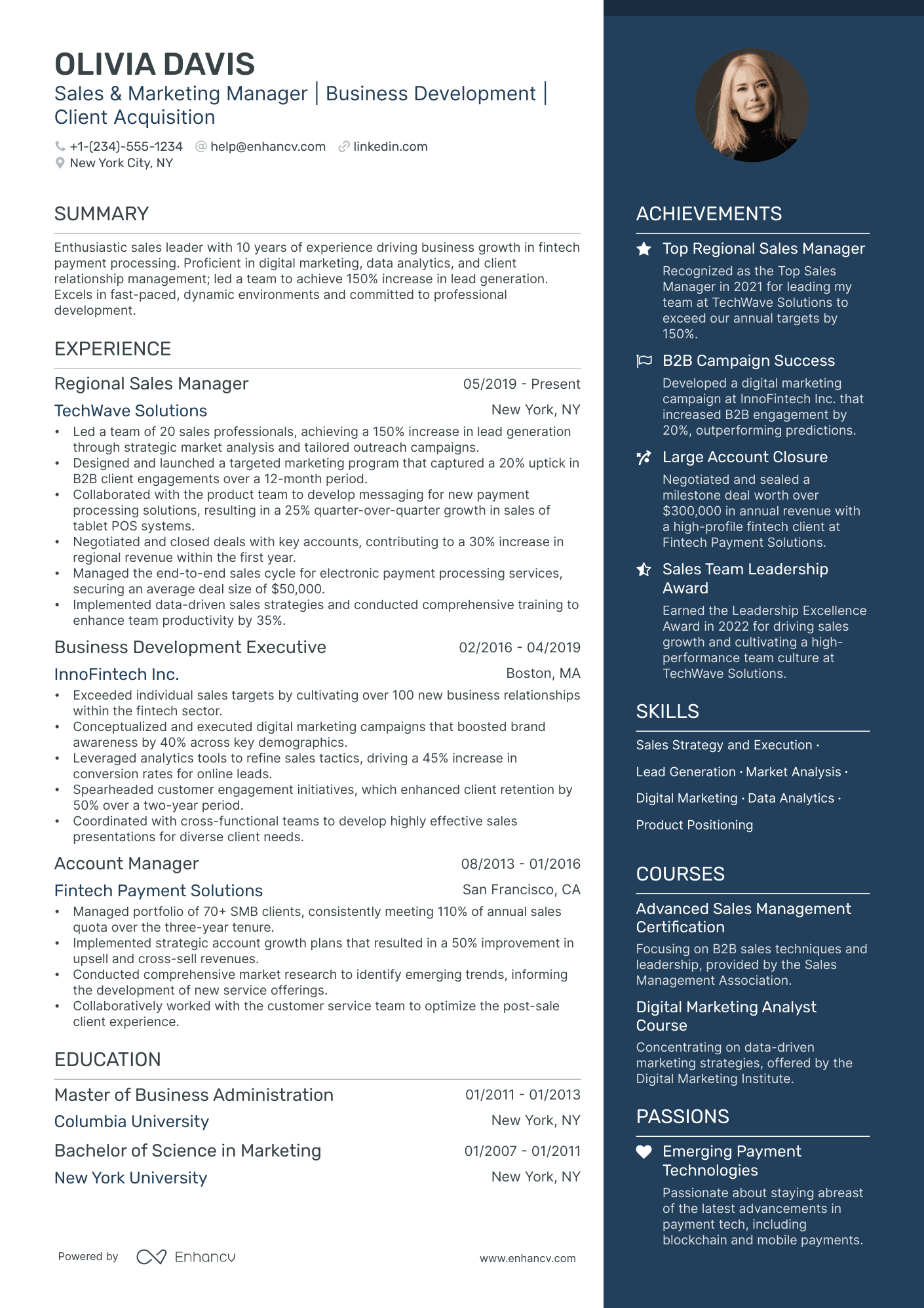 5 Sales Marketing Manager Resume Examples & Guide for 2024