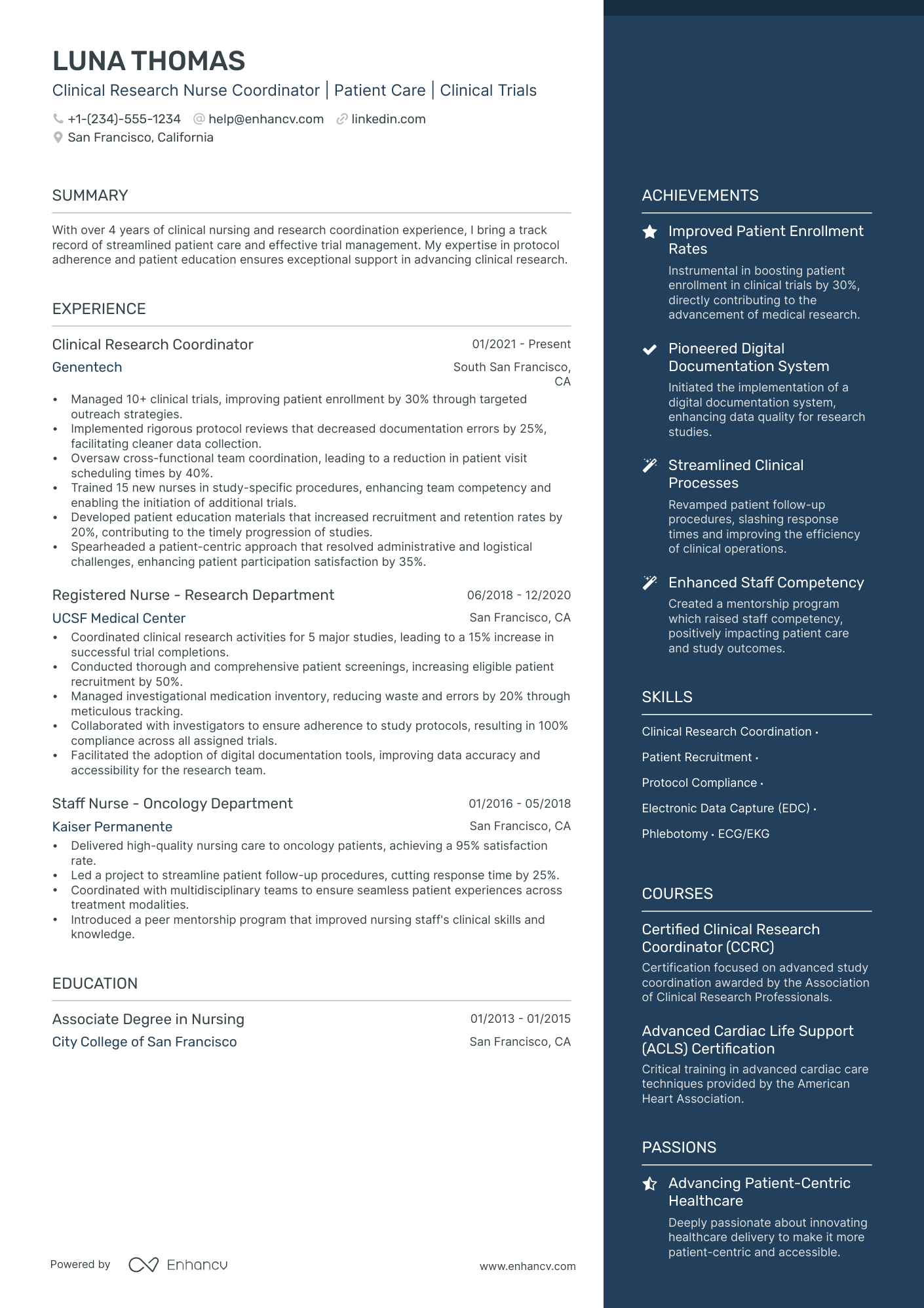 5 Clinical Research Nurse Resume Examples & Guide for 2024