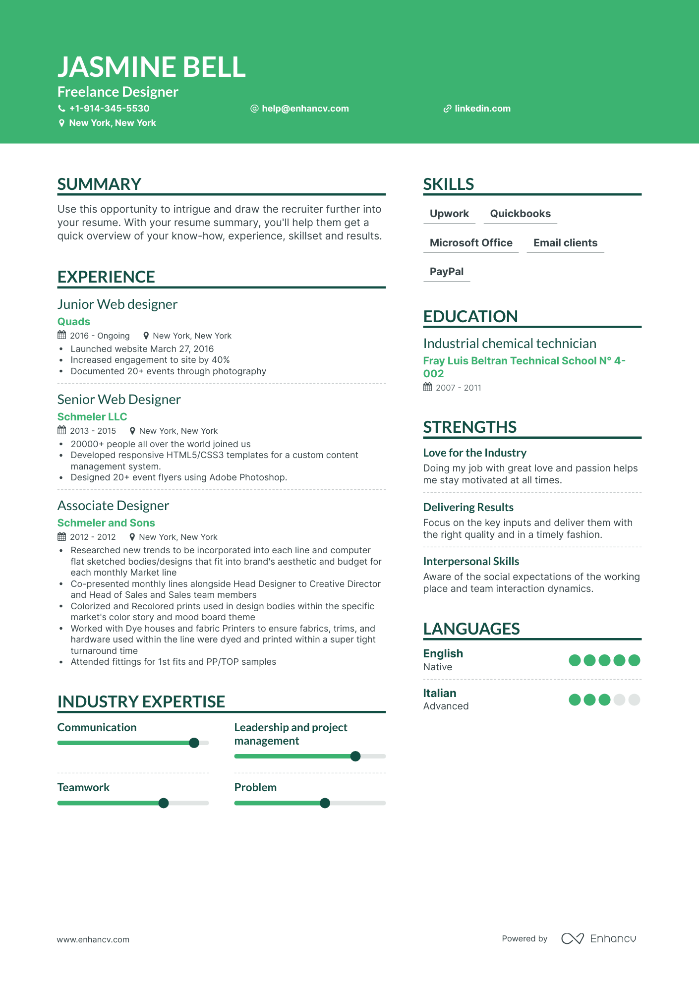 Freelance Designer Resume Examples & Guide for 2023 (Layout, Skills ...