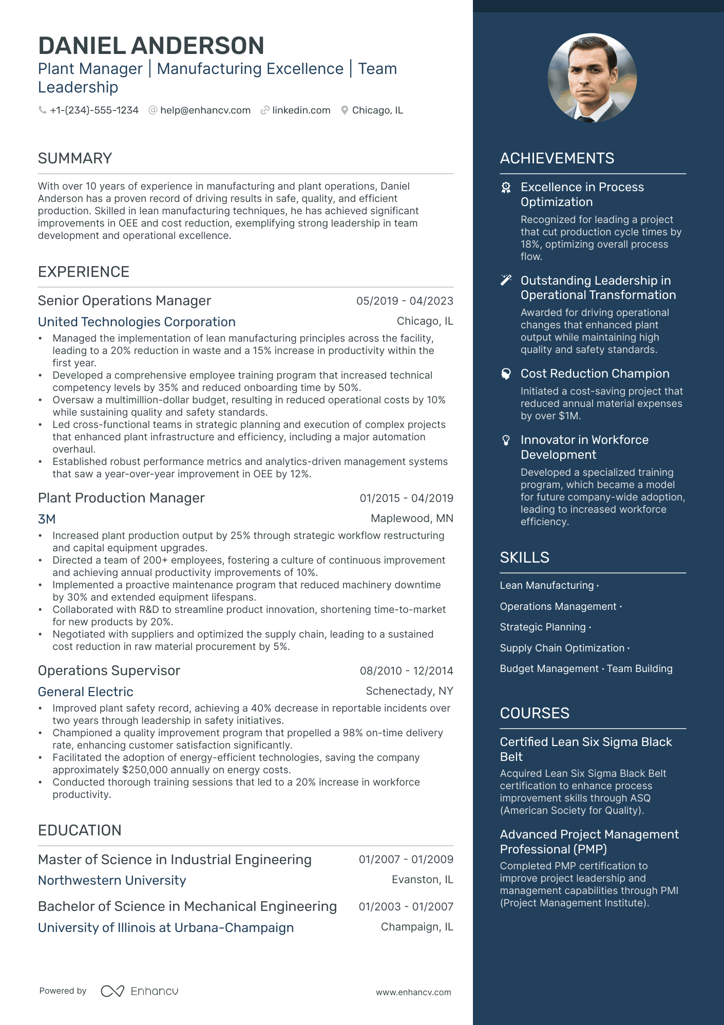 5 Plant Manager Resume Examples & Guide for 2024