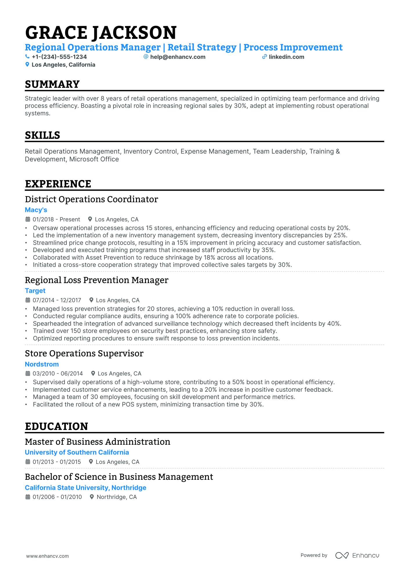 10 Regional Operations Manager Resume Examples & Guide for 2025