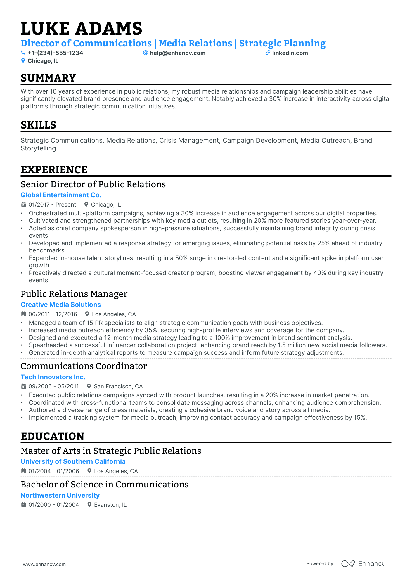 10 Director of Communications Resume Examples With 10/10 Score In 2026