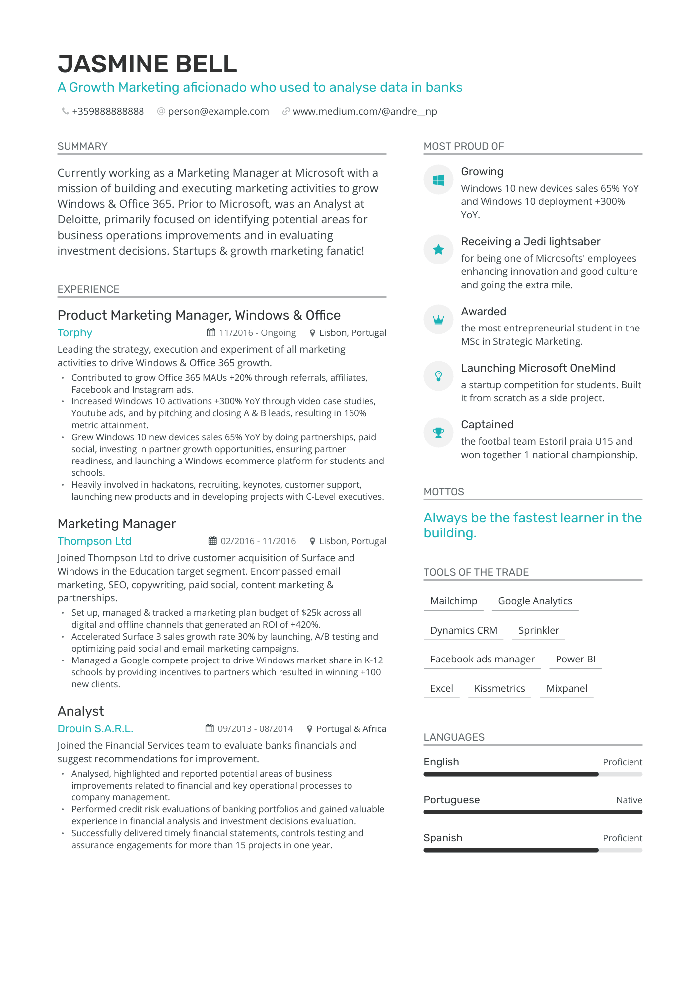 Growth Marketing Resume Examples & Guide for 2023 (Layout, Skills ...