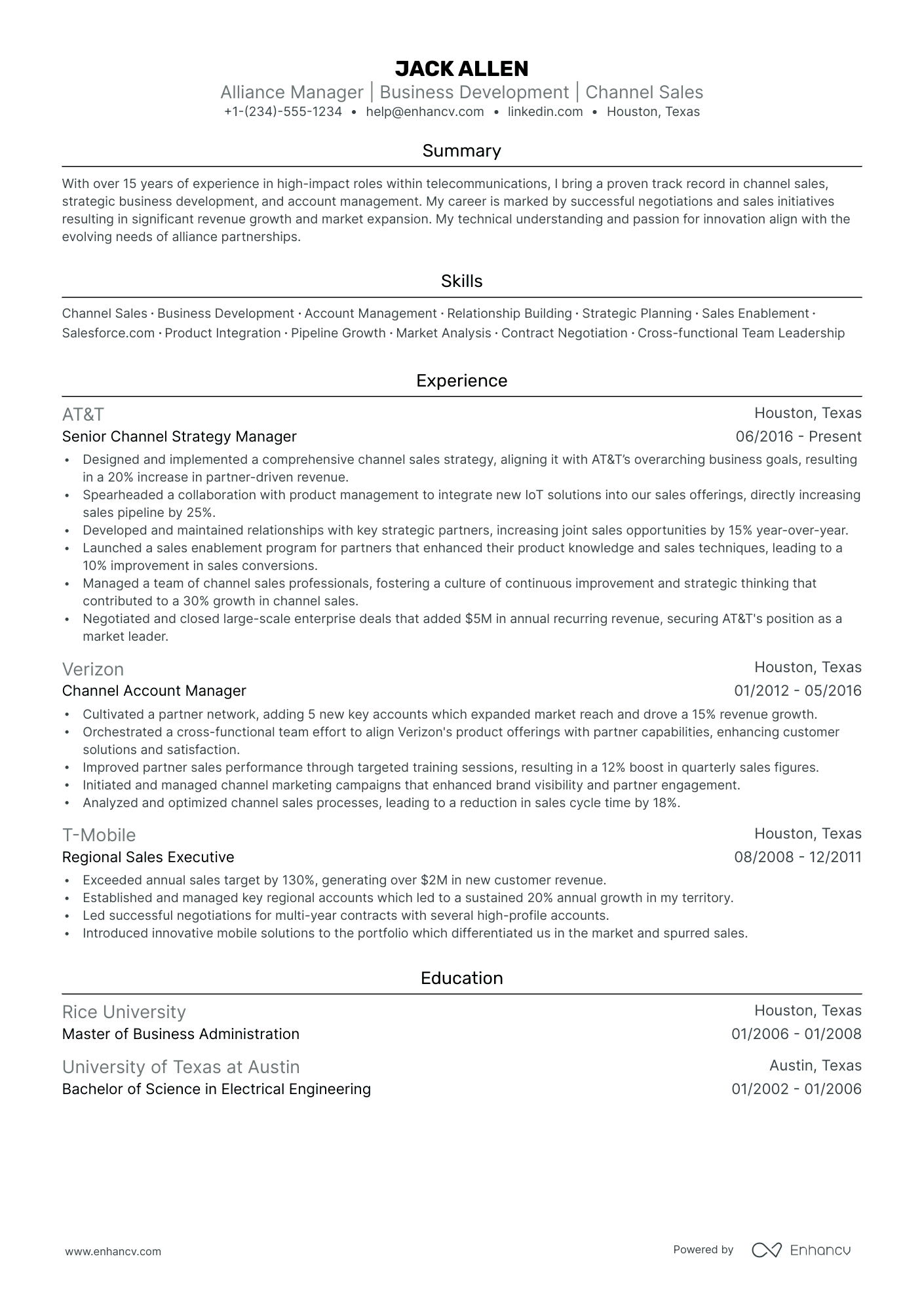 5 Alliance Manager Resume Examples & Guide for 2024