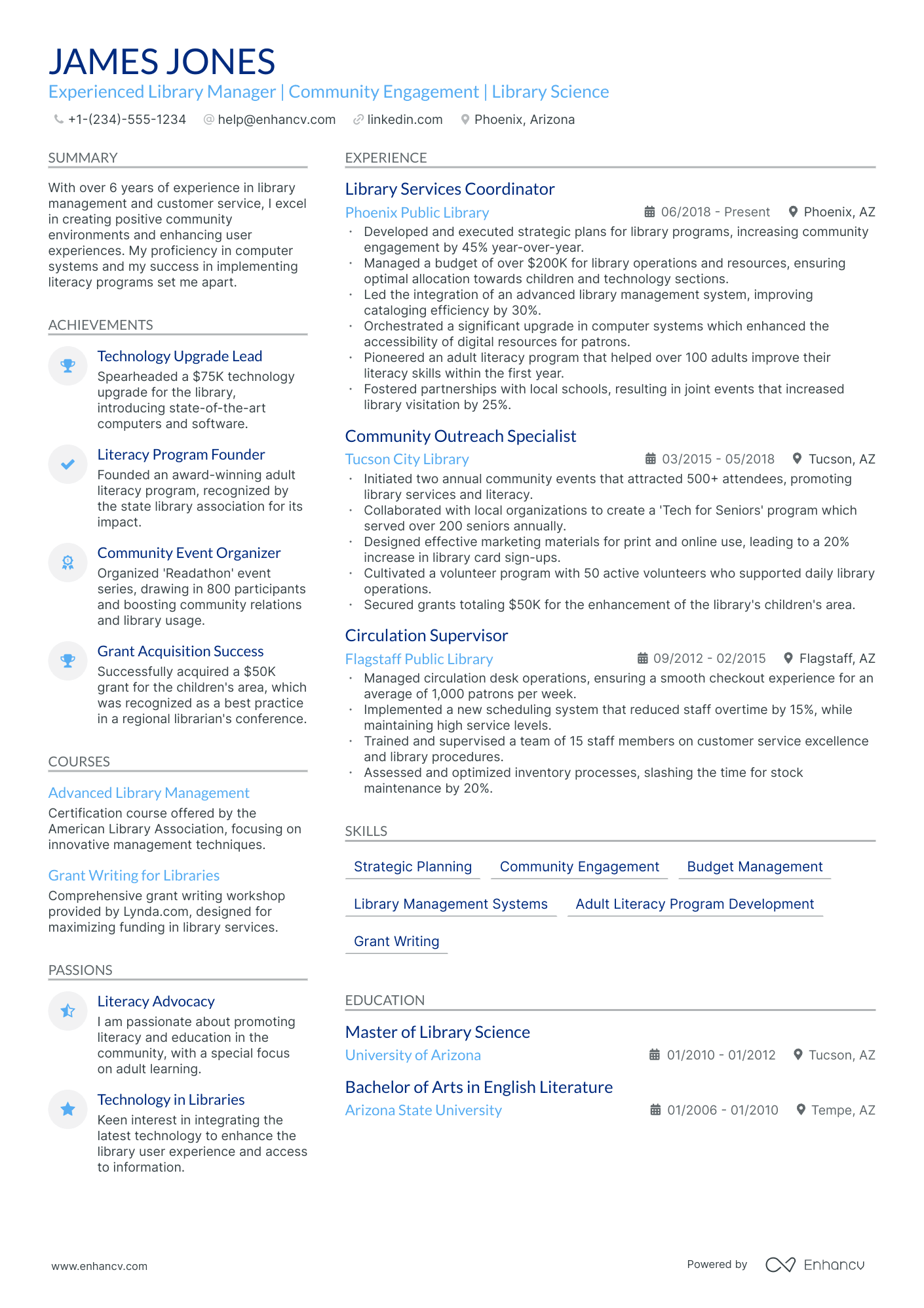 5 Library Director Resume Examples & Guide for 2024