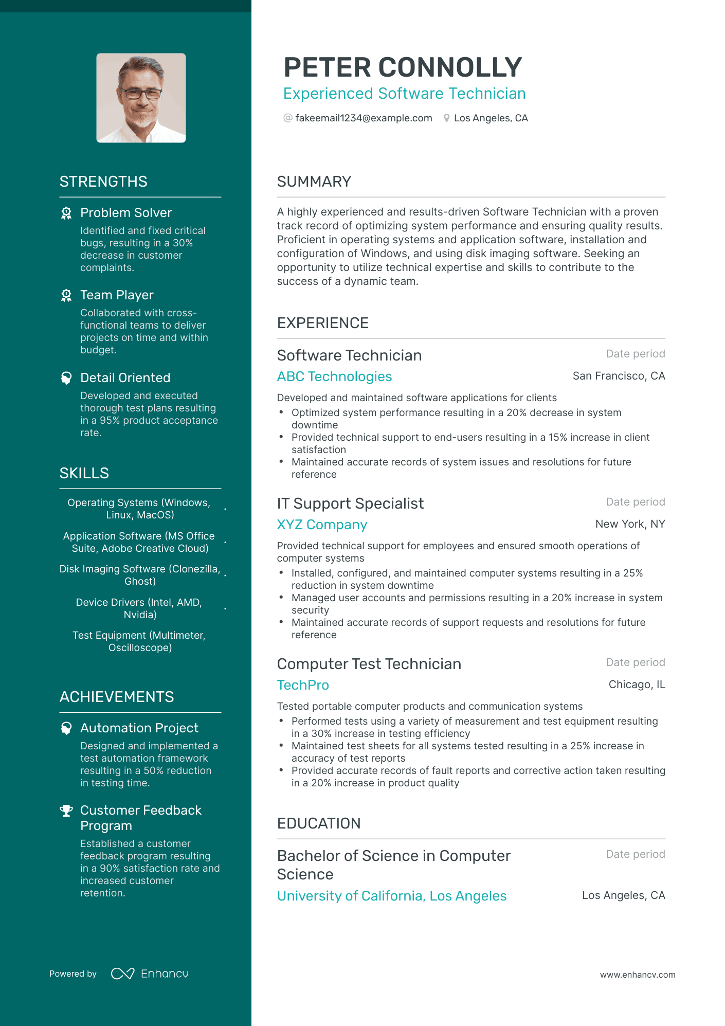 5 Software Technician Resume Examples & Guide for 2023