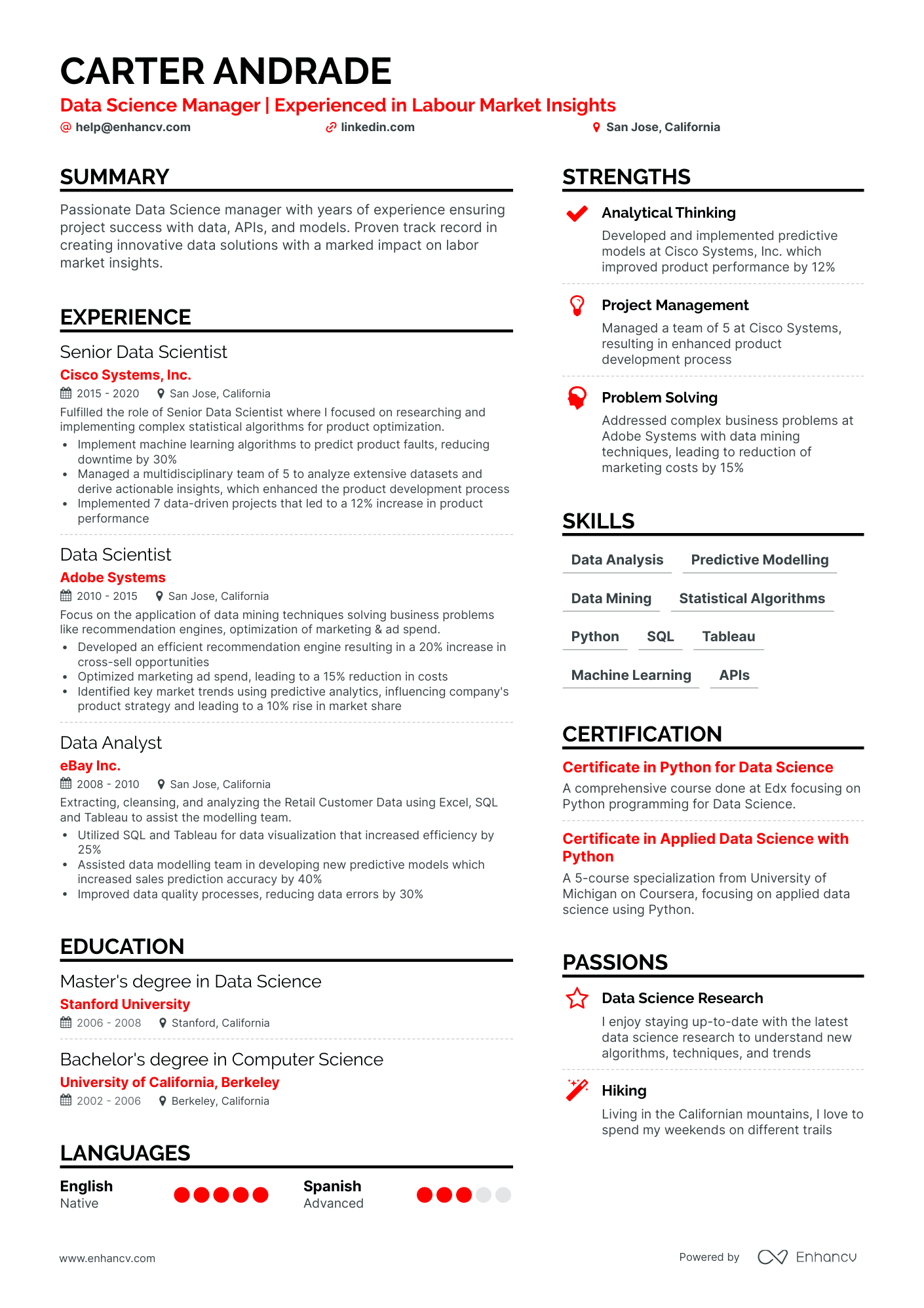 5 Data Science Manager Resume Examples & Guide for 2024