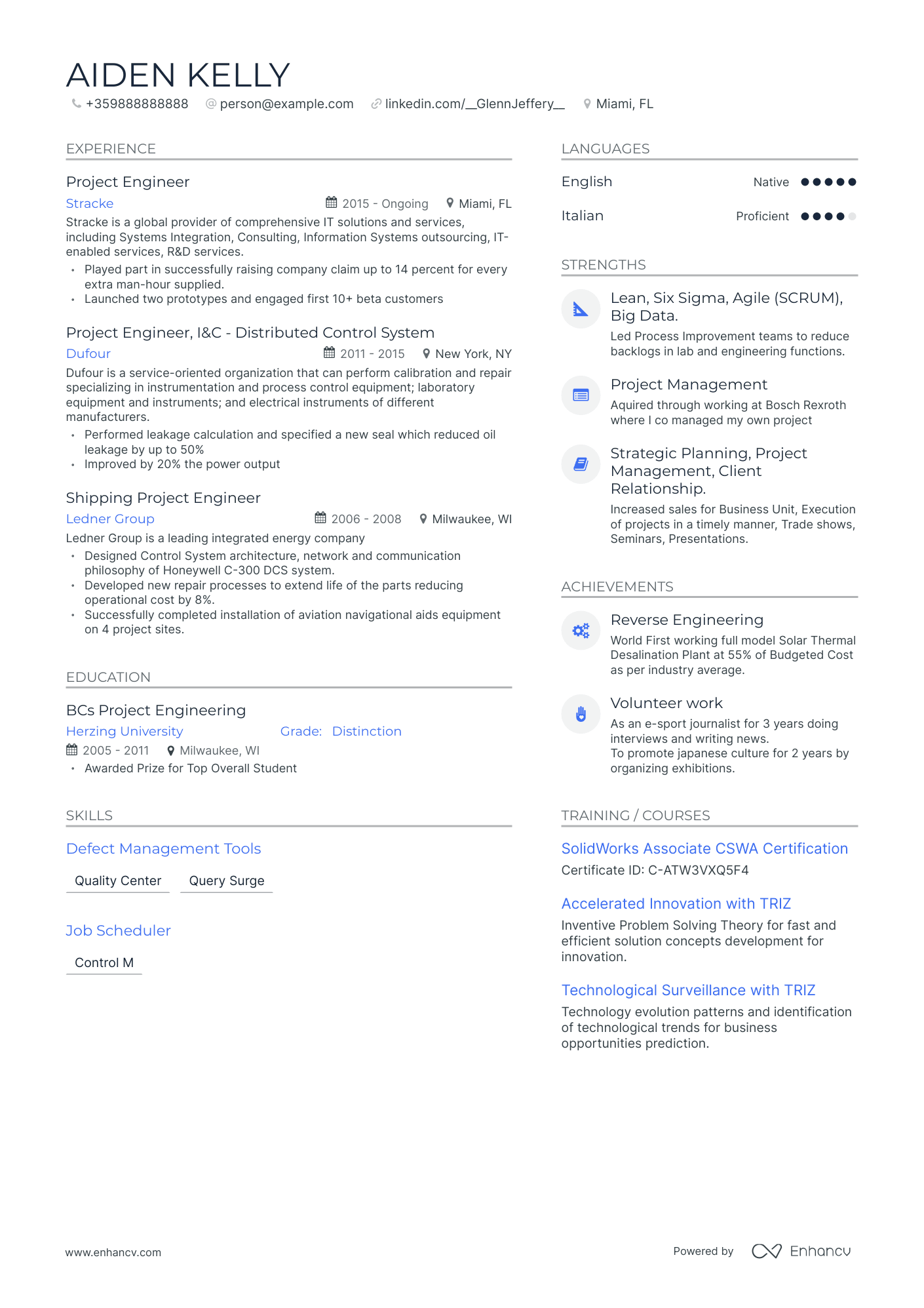 5 Project Engineer Resume Examples & Guide for 2024