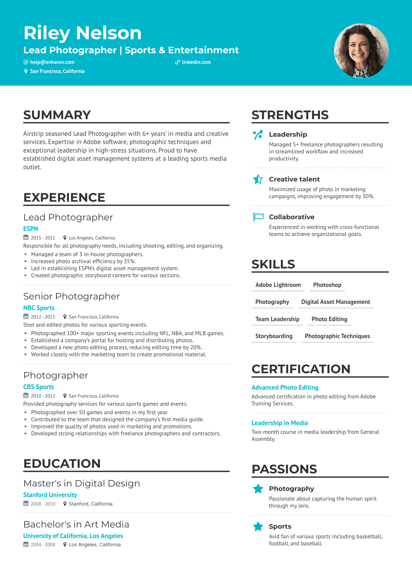 9 Photographer Resume Examples & Guide for 2024