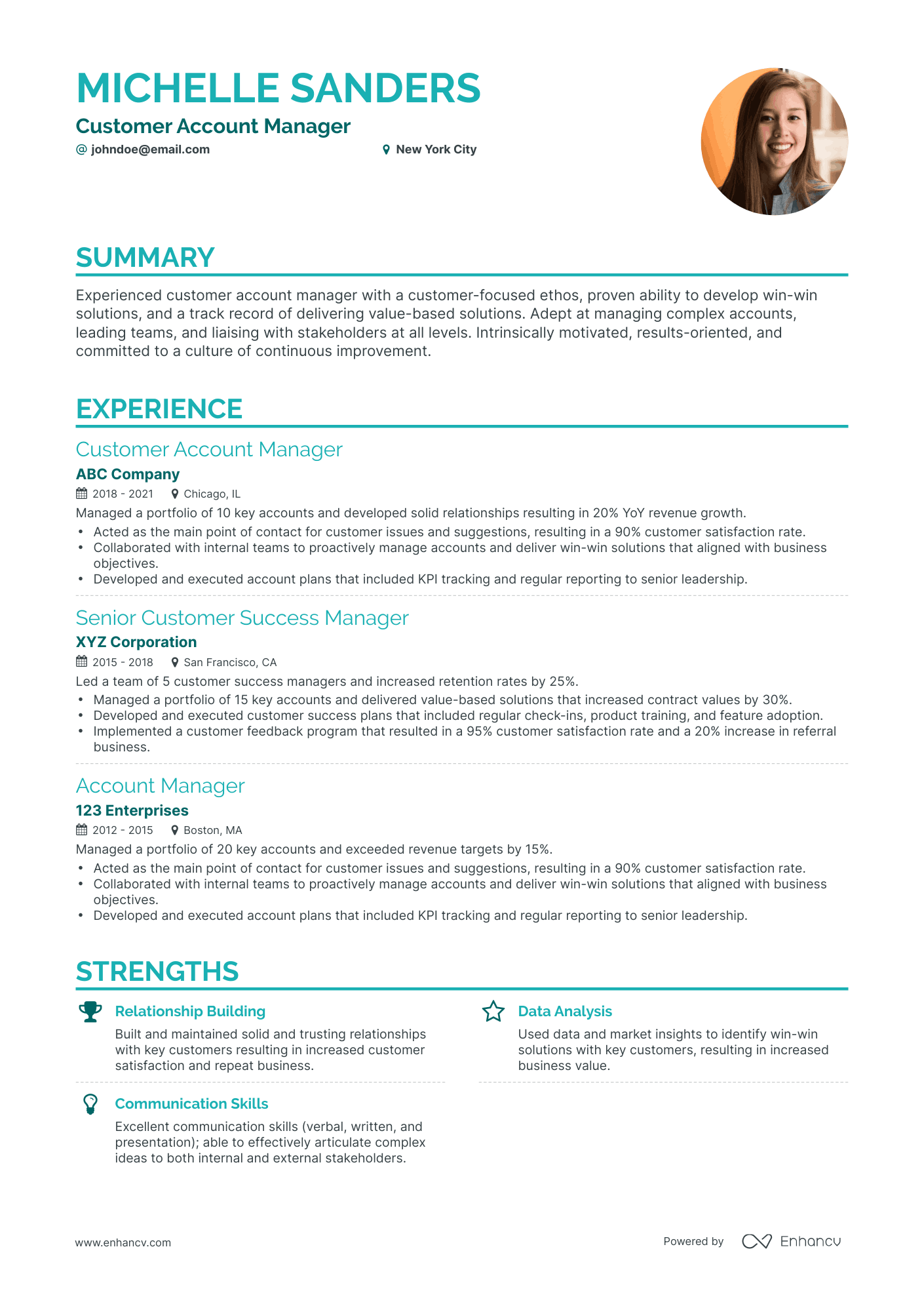 5 Customer Account Manager Resume Examples & Guide for 2024