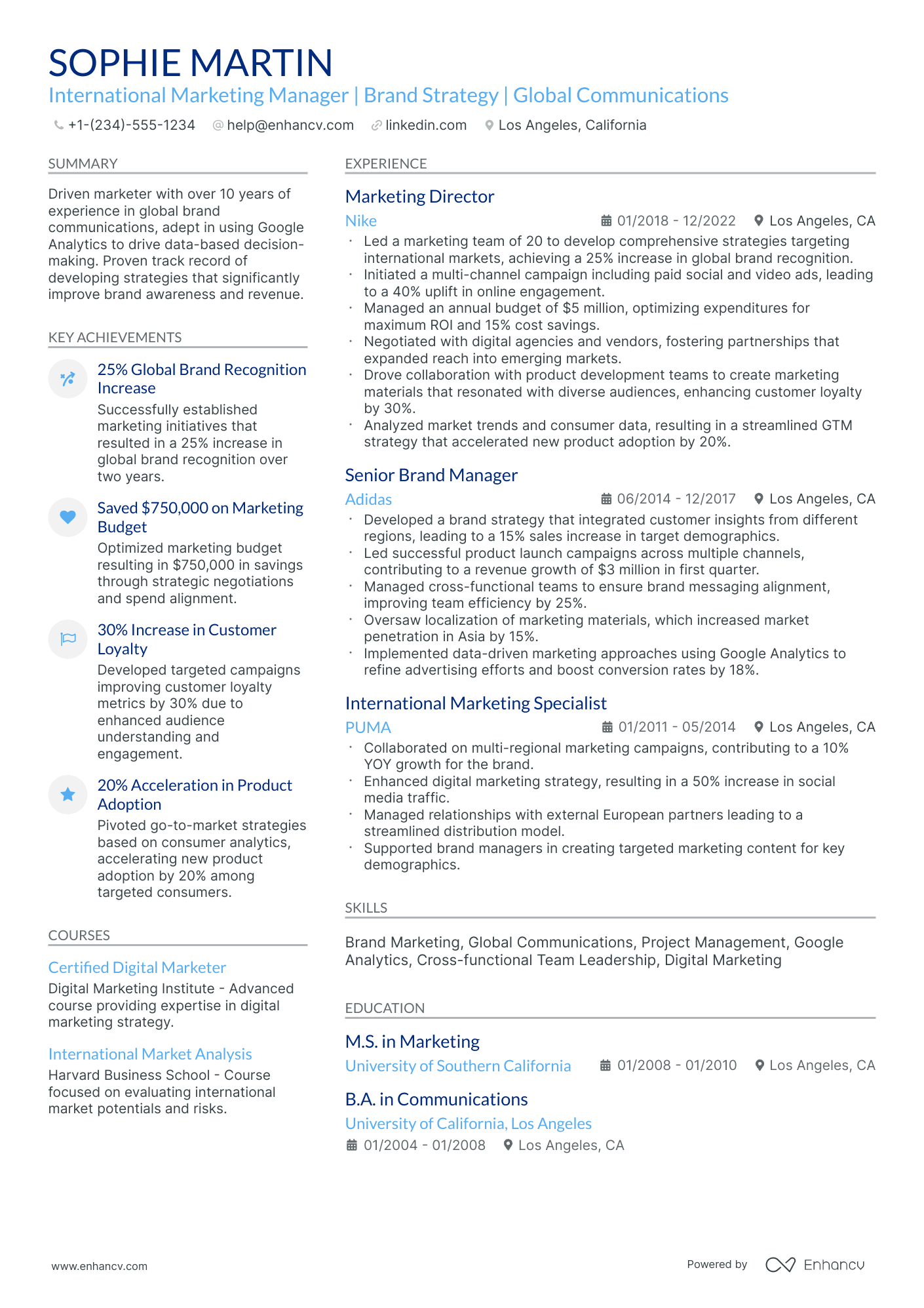 10 International Marketing Manager Resume Examples & Guide for 2026
