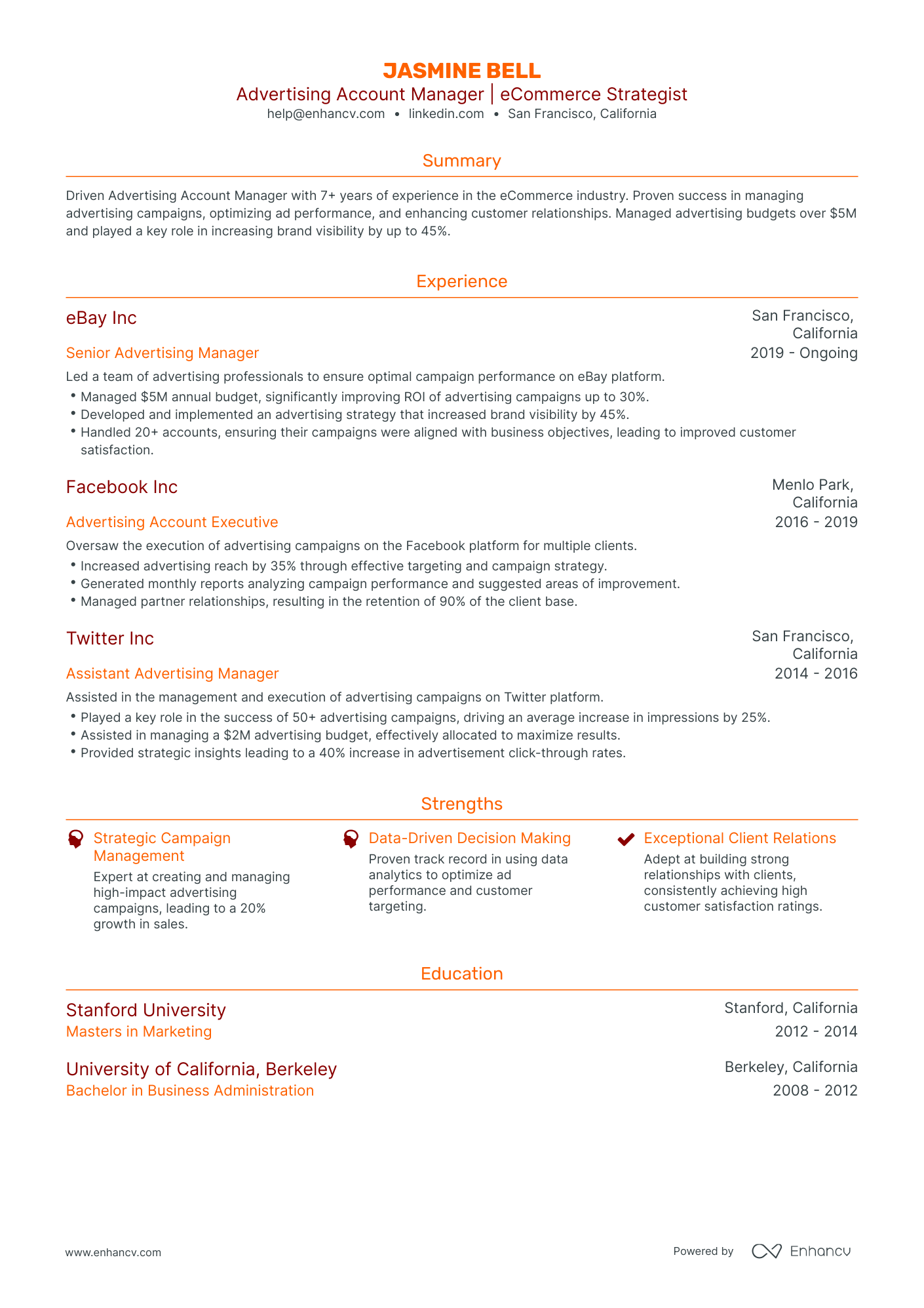 5 Advertising Manager Resume Examples & Guide for 2024