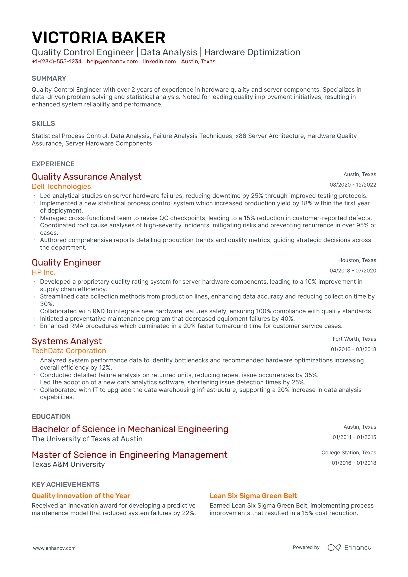 10 Quality Control Engineer Resume Examples & Guide for 2025