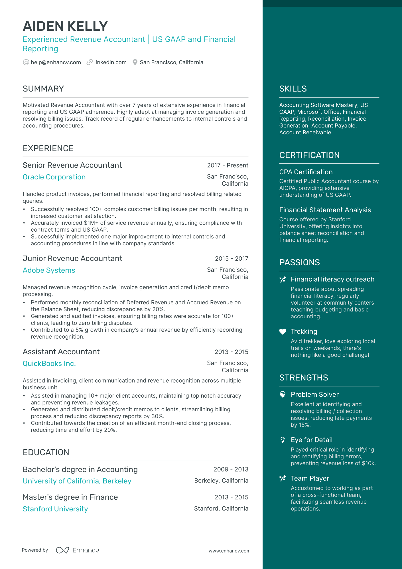 10 Revenue Accountant Resume Examples & Guide for 2026
