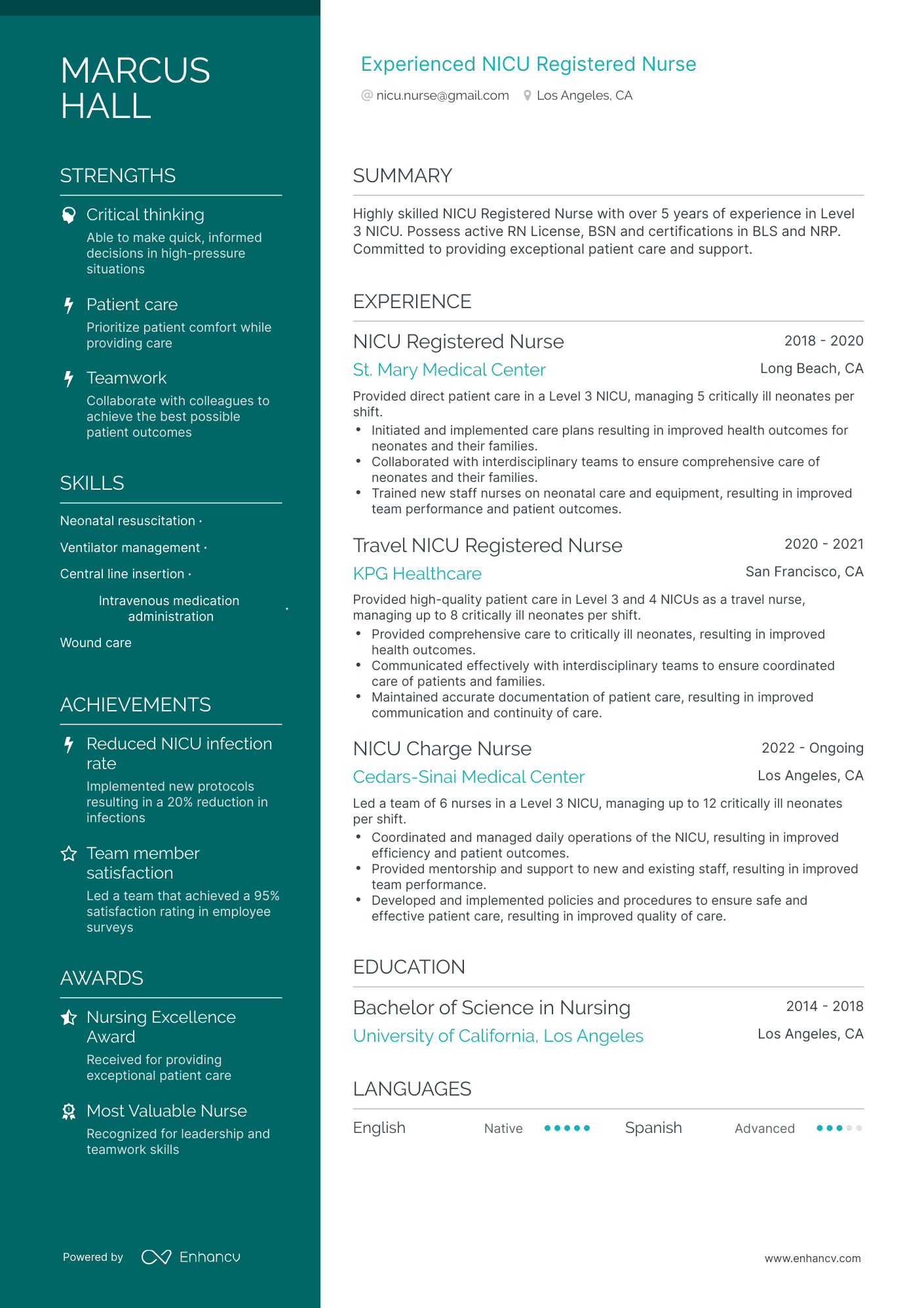 5 NICU Nurse Resume Examples & Guide for 2024