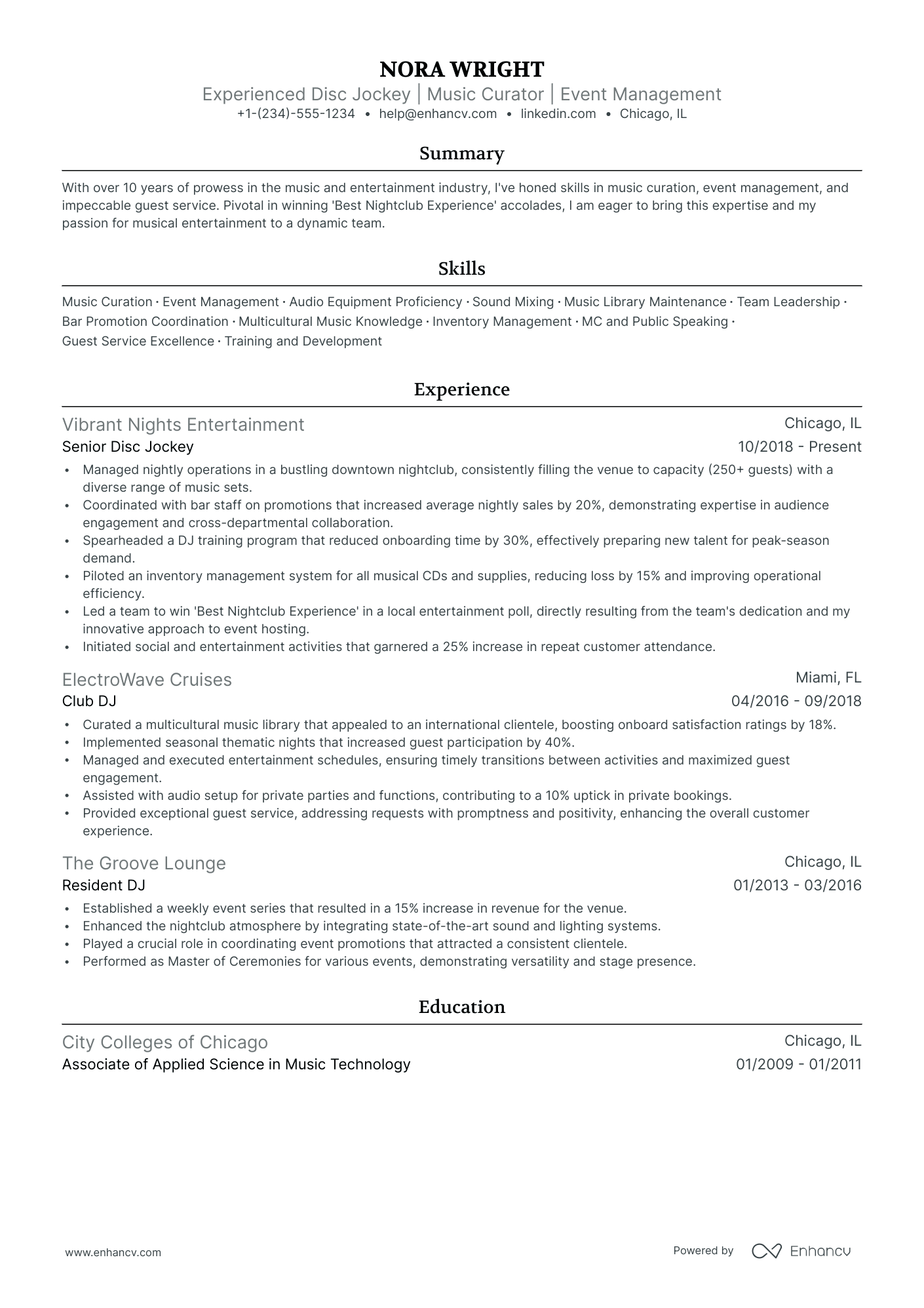 5 DJ Resume Examples & Guide for 2024