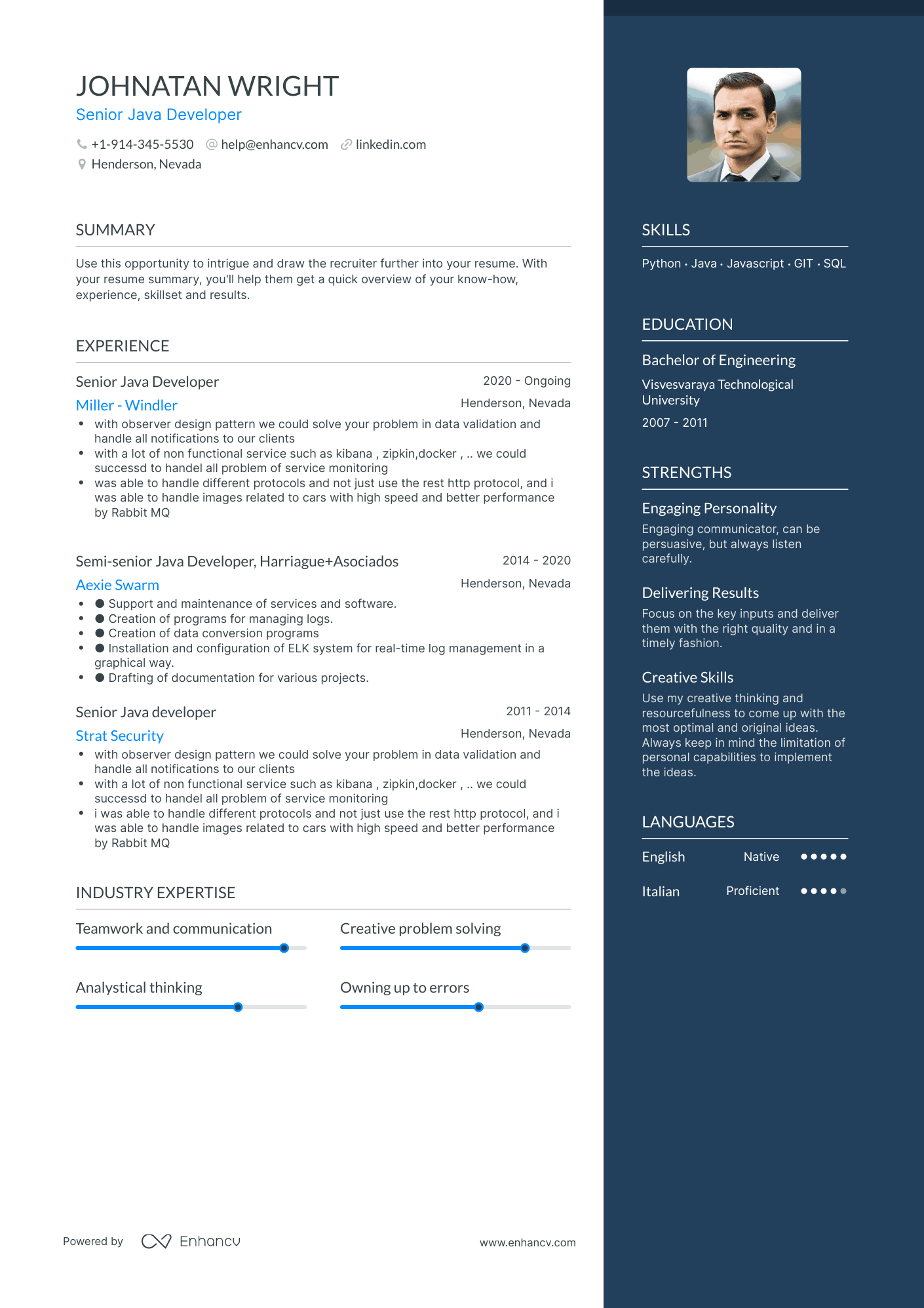 Senior Java Developer Resume Examples & Guide for 2023 (Layout, Skills ...