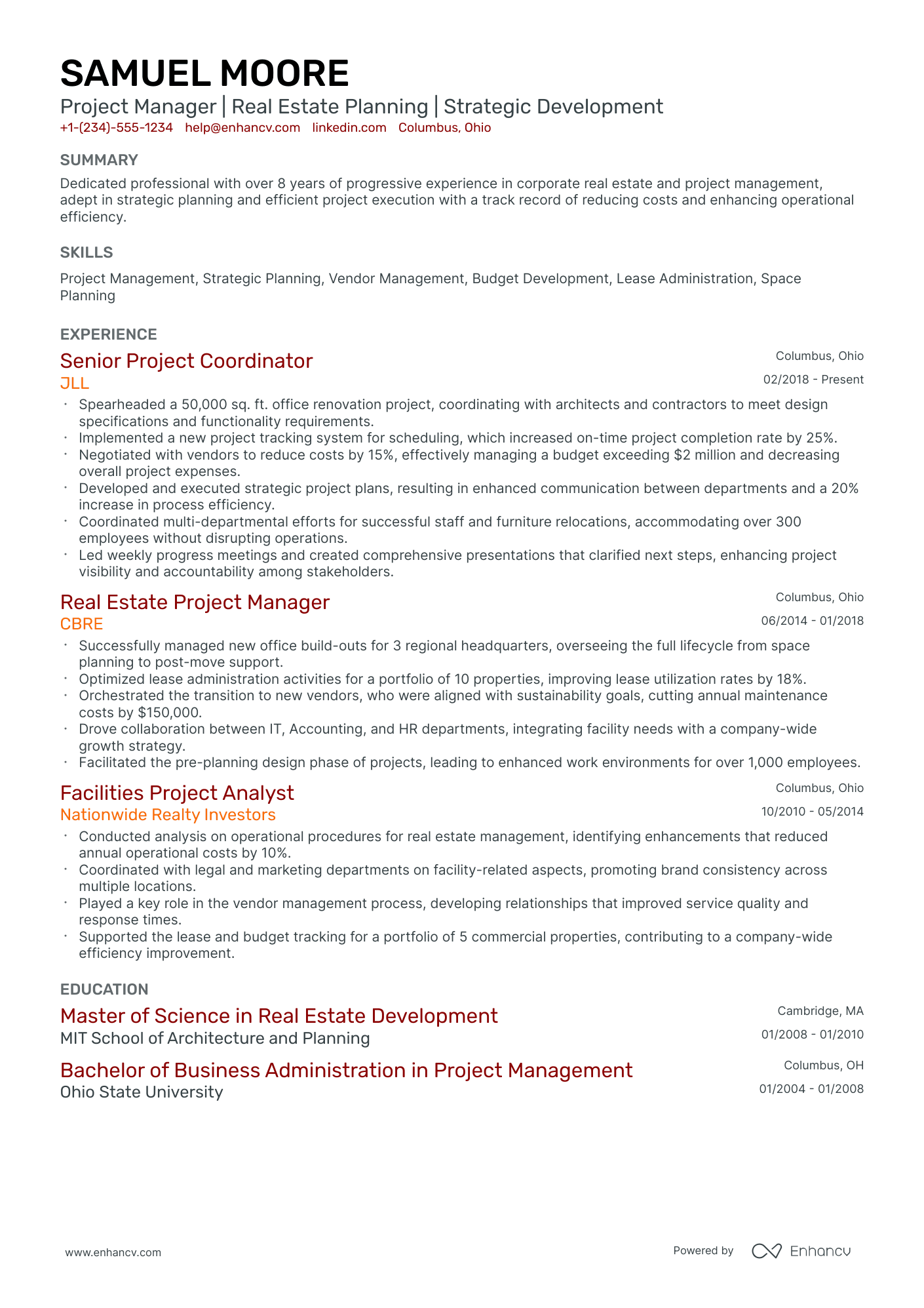 10 Real Estate Project Manager Resume Examples & Guide for 2026