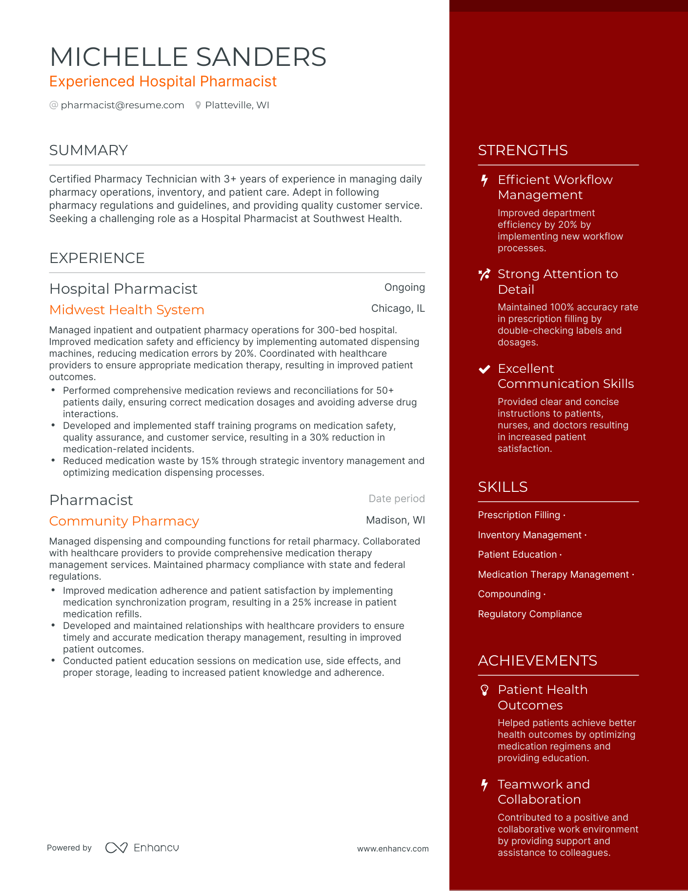 5 Hospital Pharmacist Resume Examples & Guide for 2024