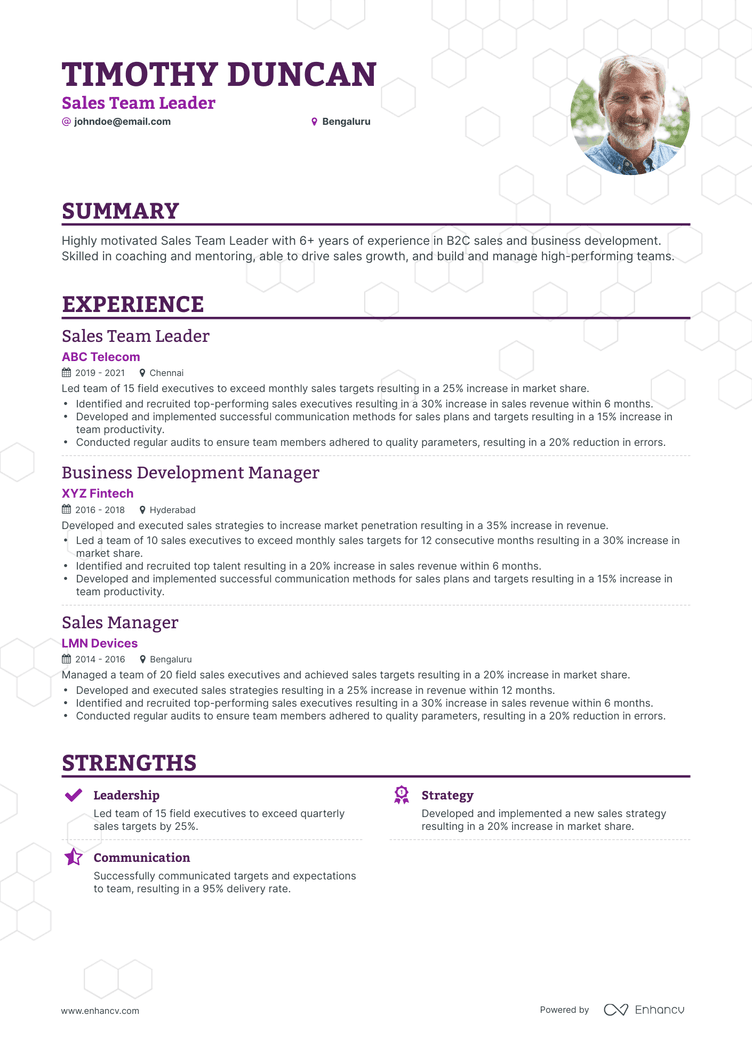 5 Sales Team Leader Resume Examples & Guide for 2024