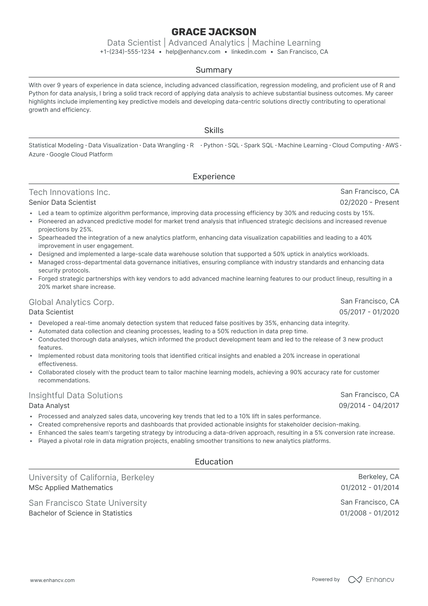 5 Python Data Scientist Resume Examples & Guide for 2024