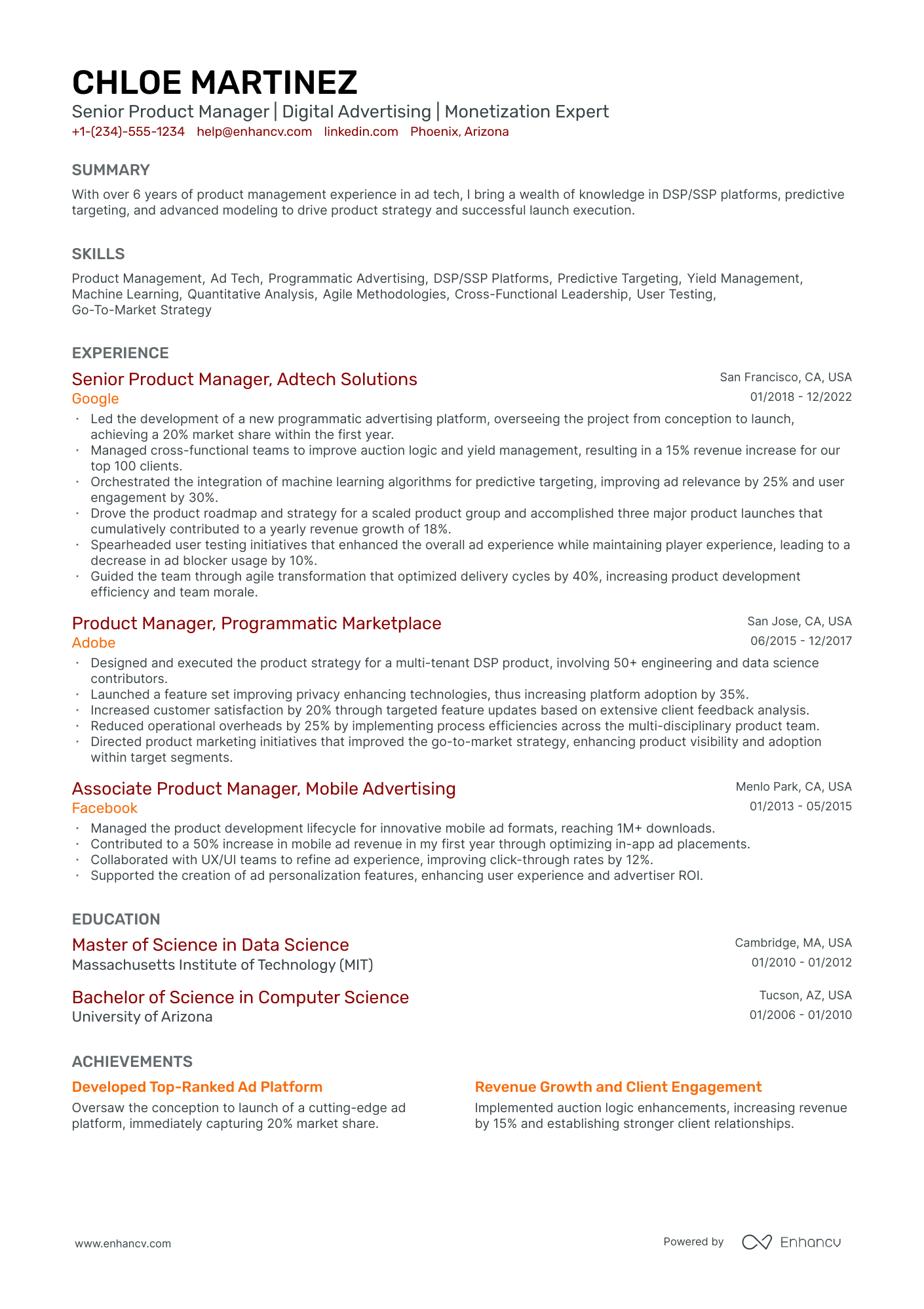 5 Principal Product Manager Resume Examples & Guide for 2024