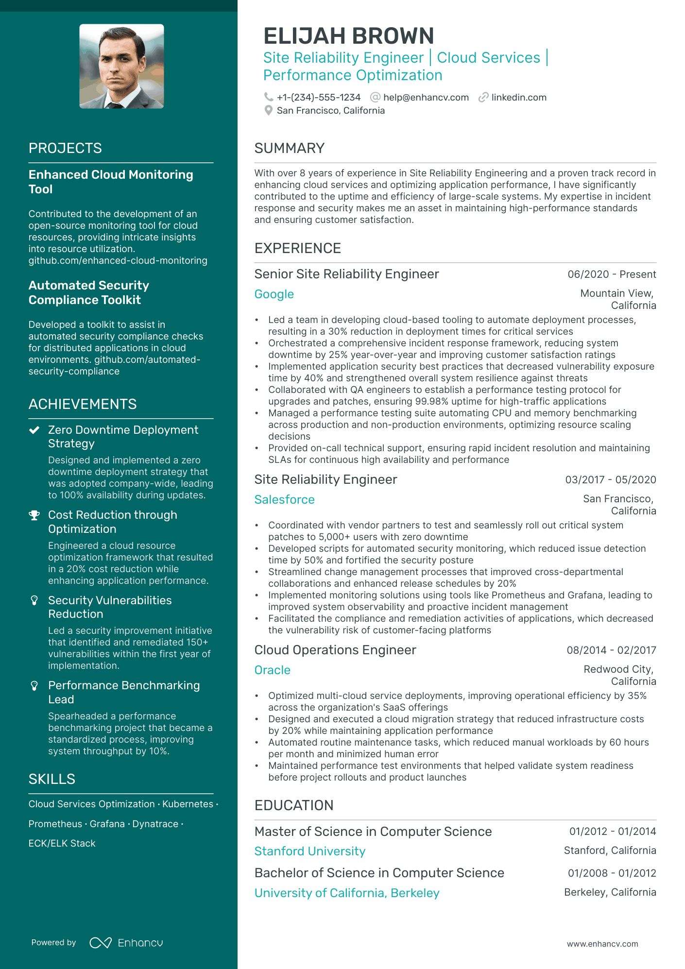 5 Site Reliability Engineer Resume Examples & Guide for 2024