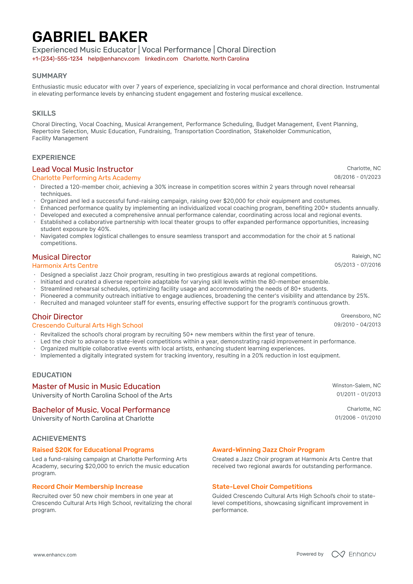 5 Music Director Resume Examples & Guide for 2024