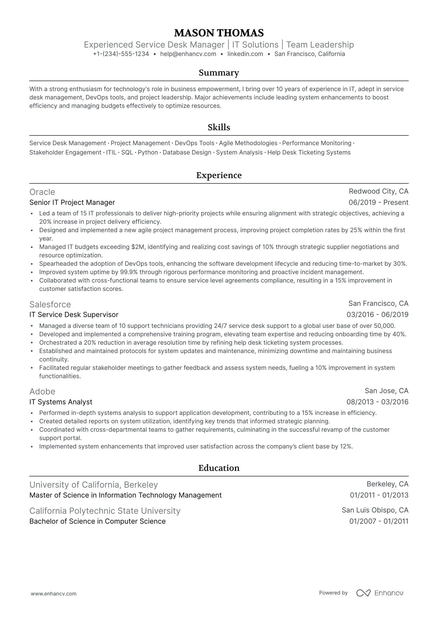 5 Service Desk Manager Resume Examples & Guide for 2024