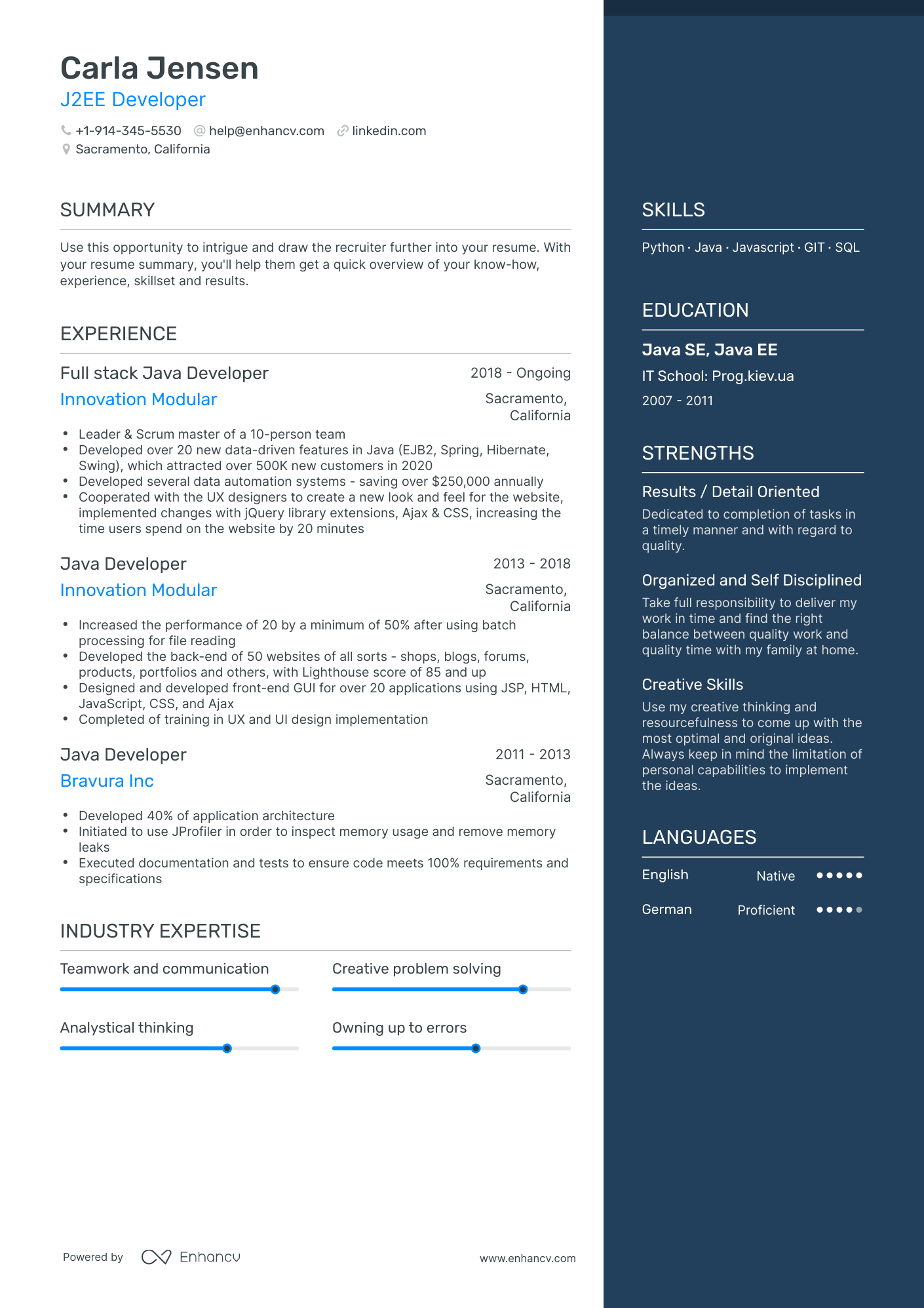 J2EE Developer Resume Examples & Guide for 2023 (Layout, Skills ...