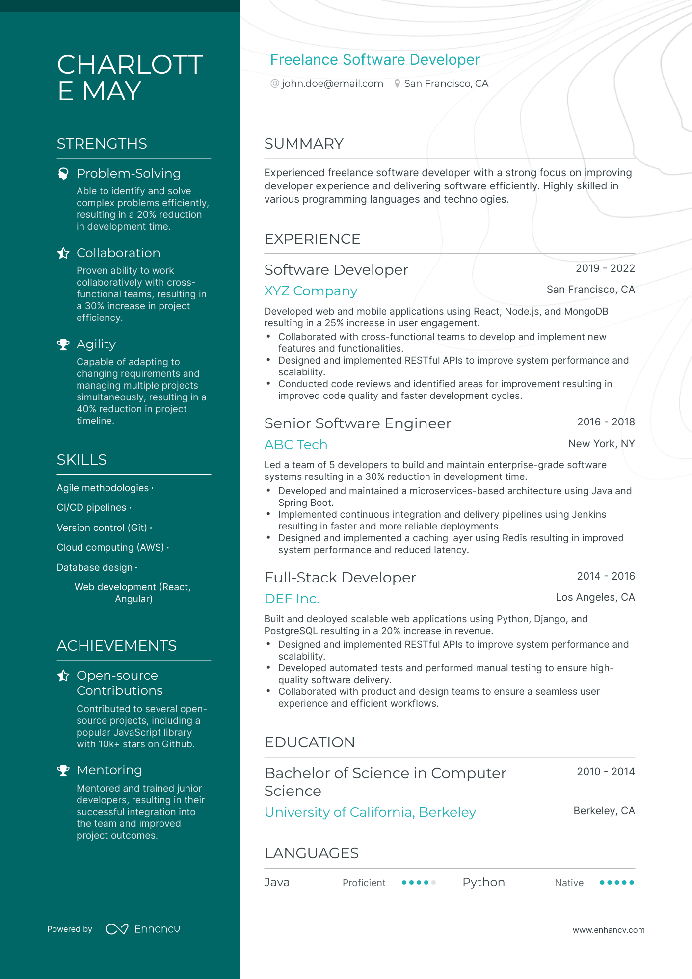 5 Freelance Software Developer Resume Examples & Guide for 2023