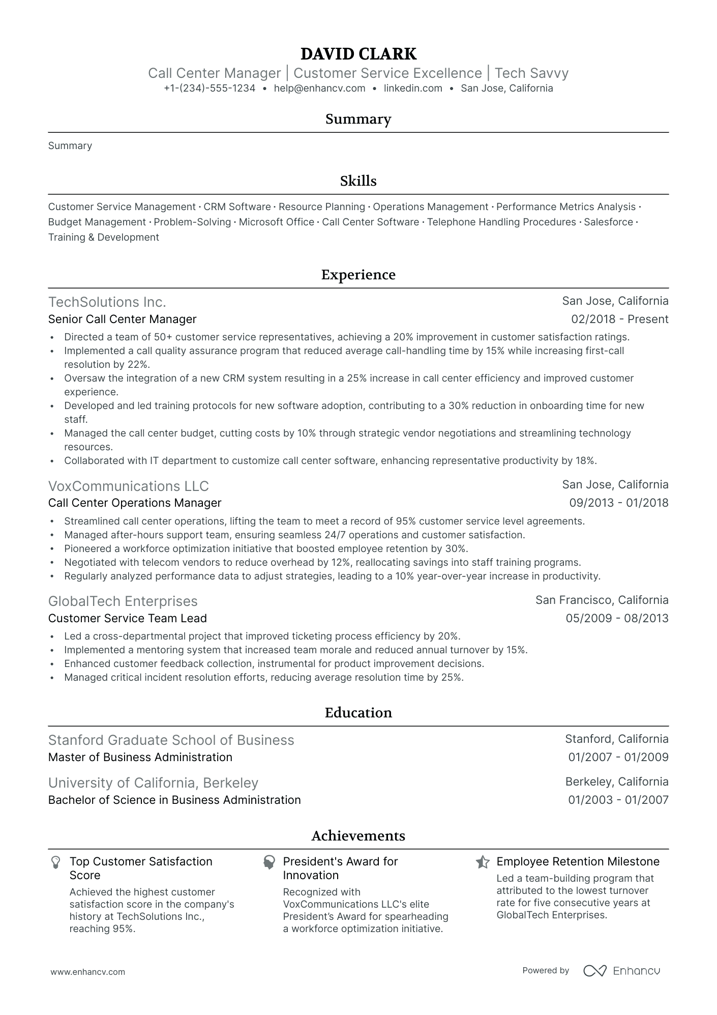 5 Call Center Manager Resume Examples & Guide for 2024