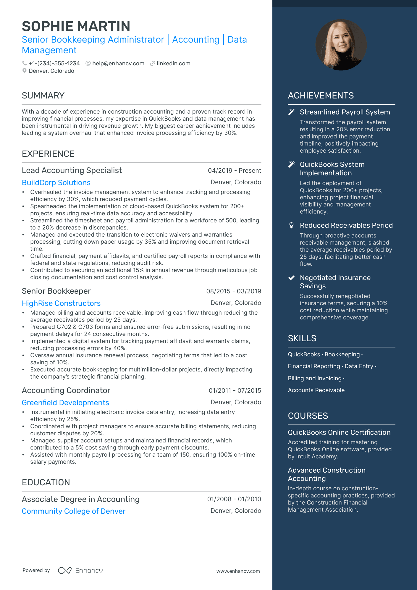 5 Construction Accounting Resume Examples & Guide for 2024