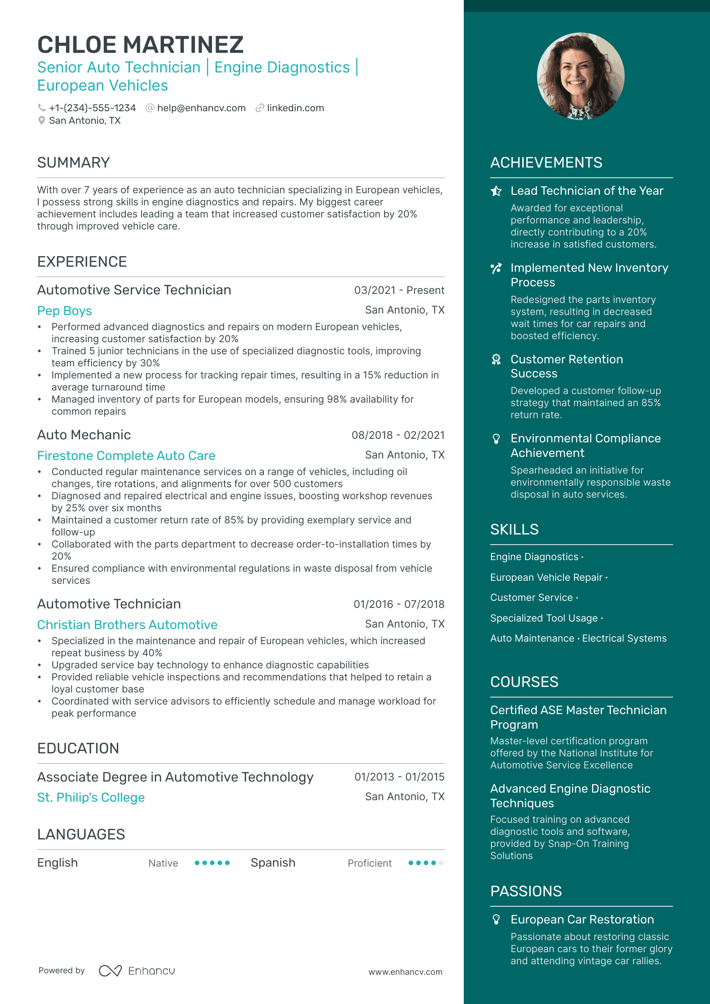 5 Automotive Technician Resume Examples & Guide for 2024