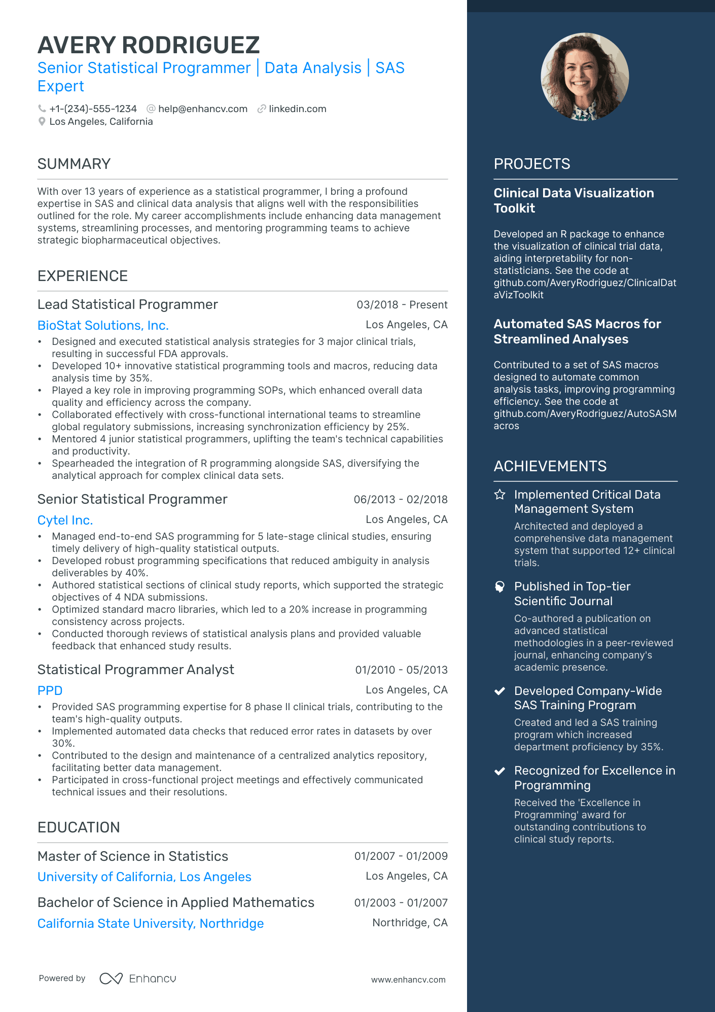 5 Statistical Programmer Resume Examples & Guide for 2024