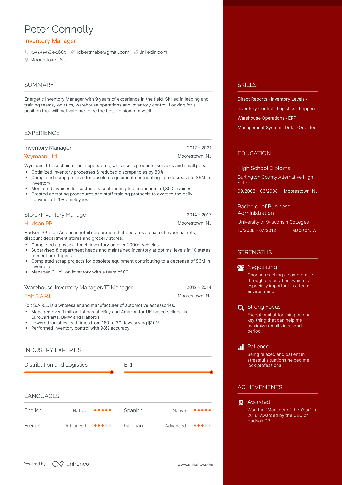 5 Inventory Resume Examples & Guide For 2024