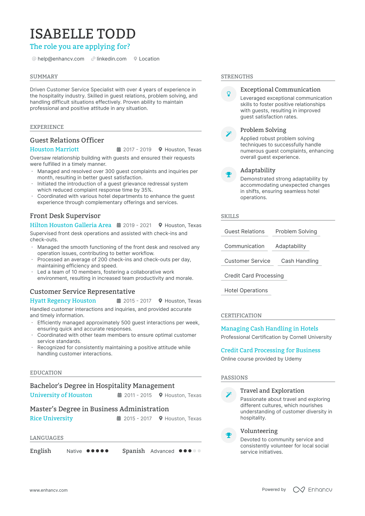 5 Front Desk Agent Resume Examples & Guide for 2024