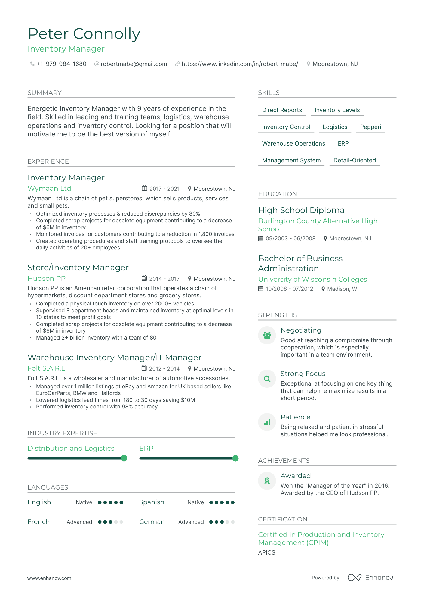 5 Inventory Manager Resume Examples & Guide for 2023