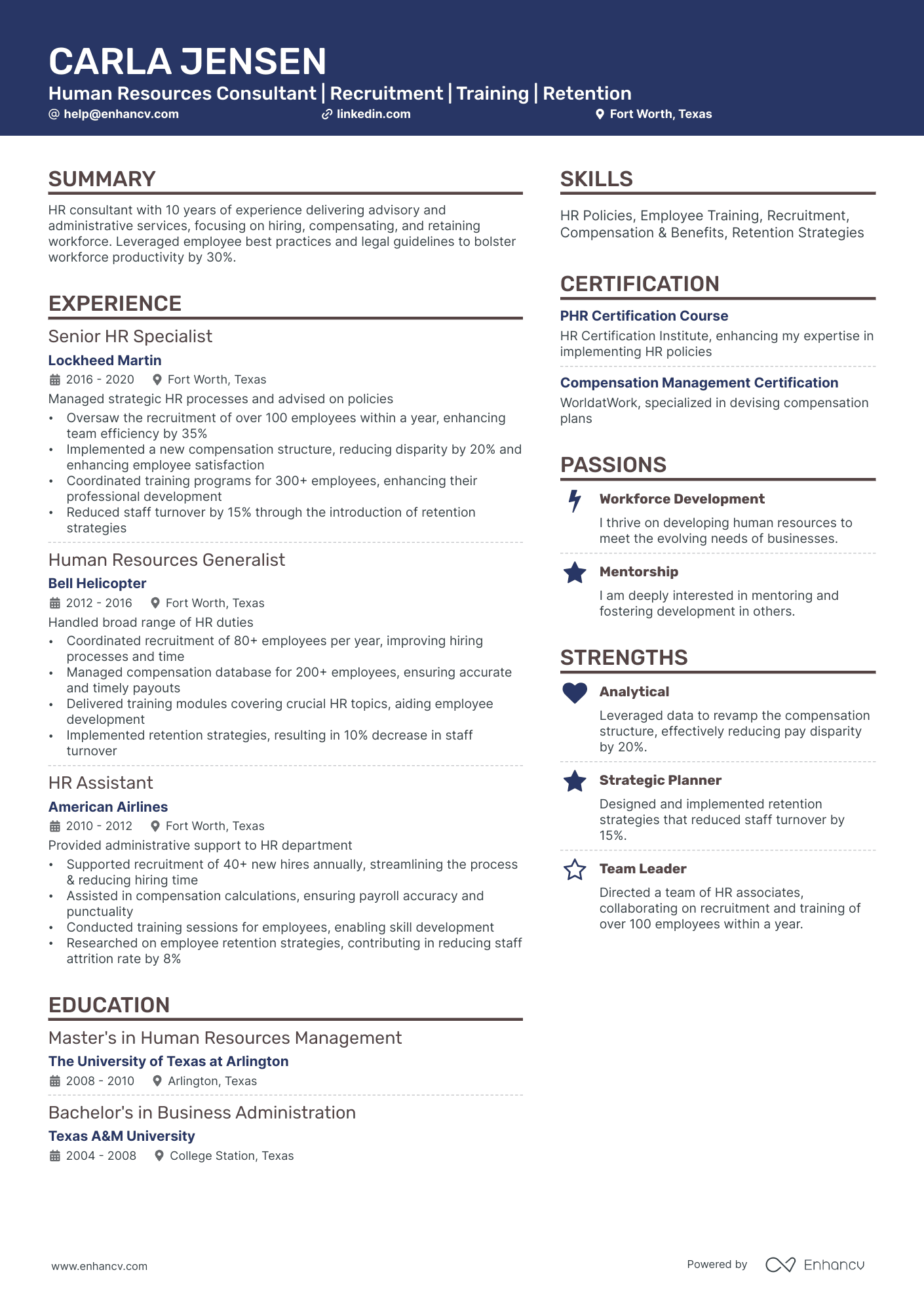 10 Human Resources Consultant Resume Examples & Guide for 2026