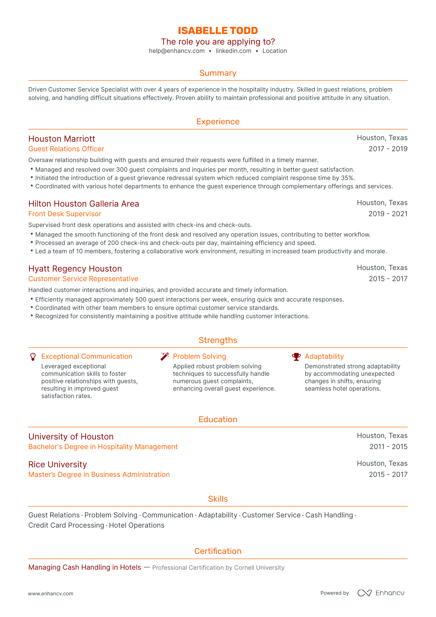 5 Front Desk Agent Resume Examples & Guide for 2024