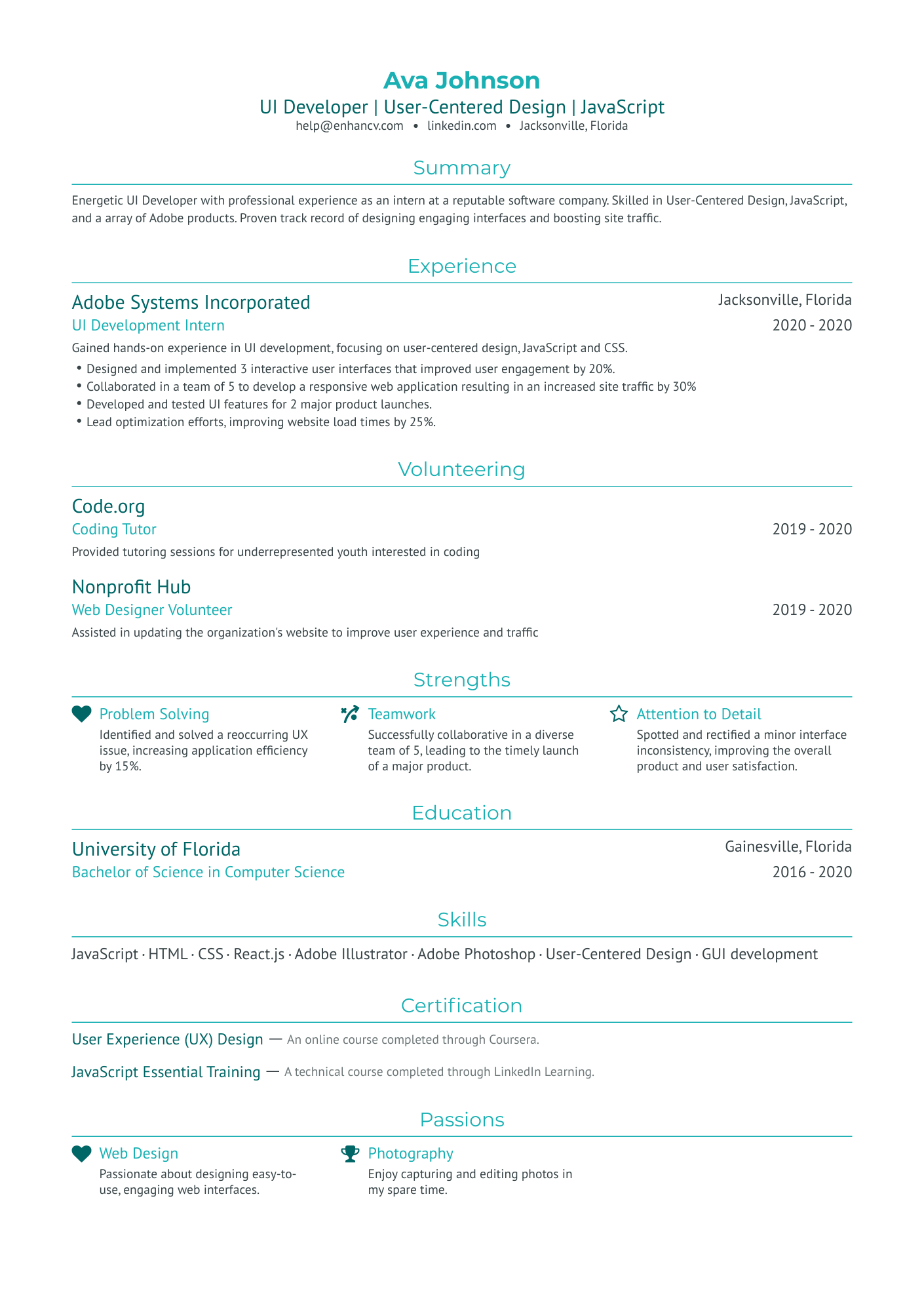 10 UI Developer Resume Examples & Guide for 2024