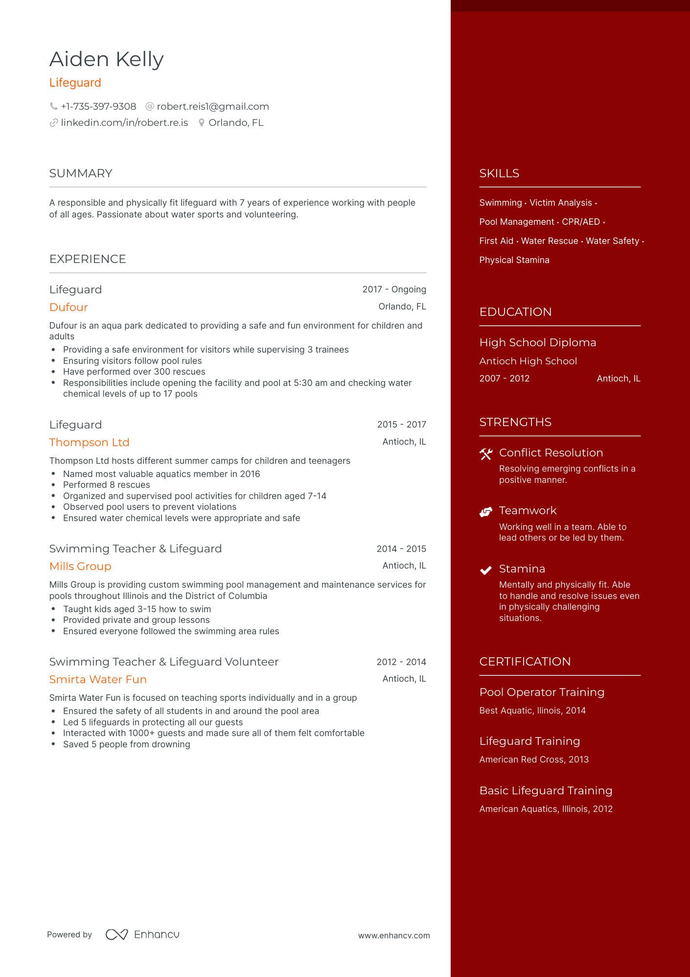 Lifeguard Resume Examples & Guide for 2023 (Layout, Skills, Keywords