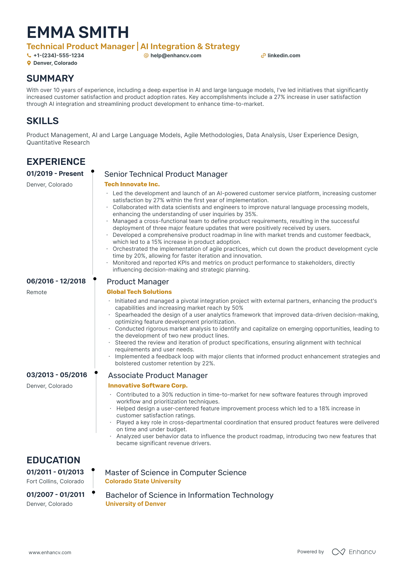 10 Technical Product Manager Resume Examples & Guide for 2026