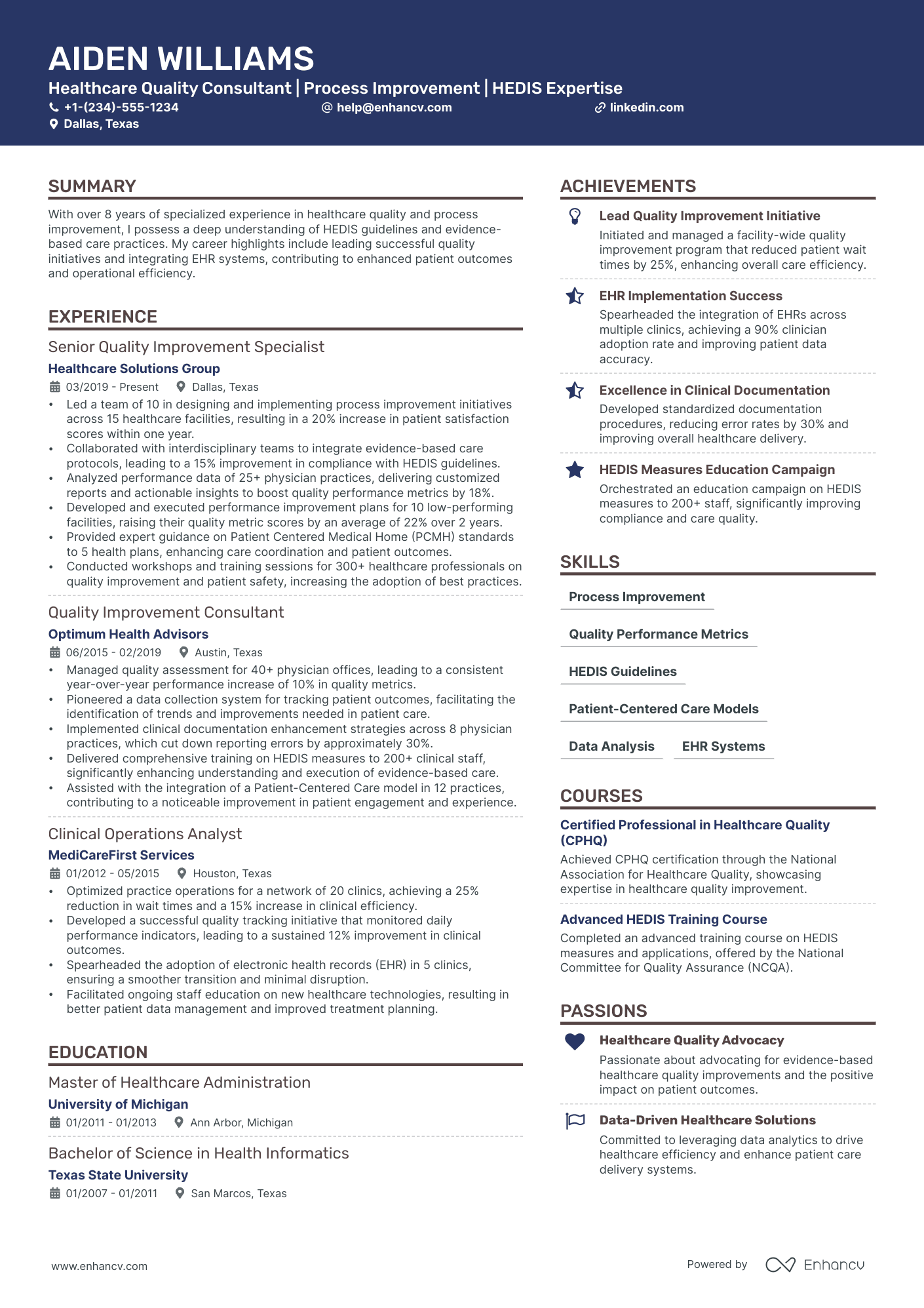 5 Quality Consultant Resume Examples & Guide for 2024