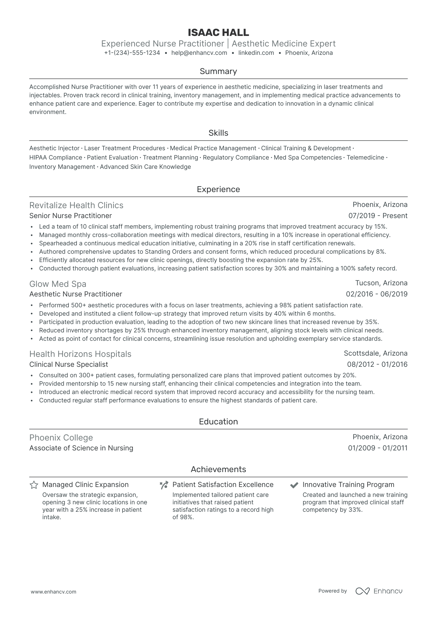 5 Aesthetic Nurse Resume Examples & Guide for 2024