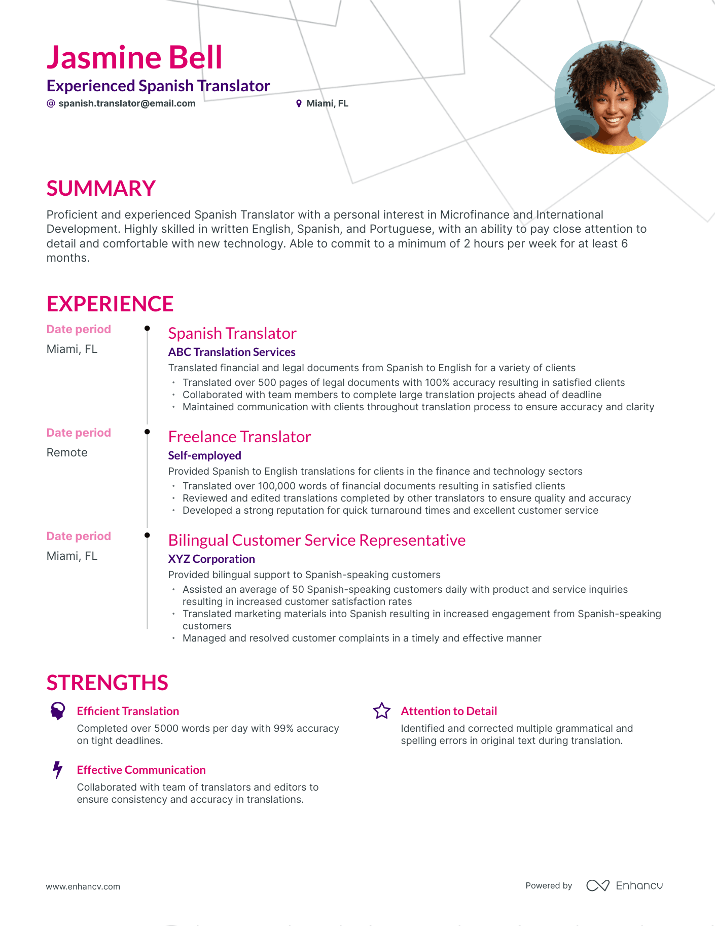 5 Spanish Translator Resume Examples - AHR0cHM6Ly9jZG4uZW5oYW5jdi5jb20vcHJlZGVmaW5lZC1leGFtcGxlcy9vQ0M3UWdDYVJvMDVSR1h2NFJCMXpQZU9rWDJtSGtMdHhlUlh0MG9kL2ltYWdlLnBuZw~~.