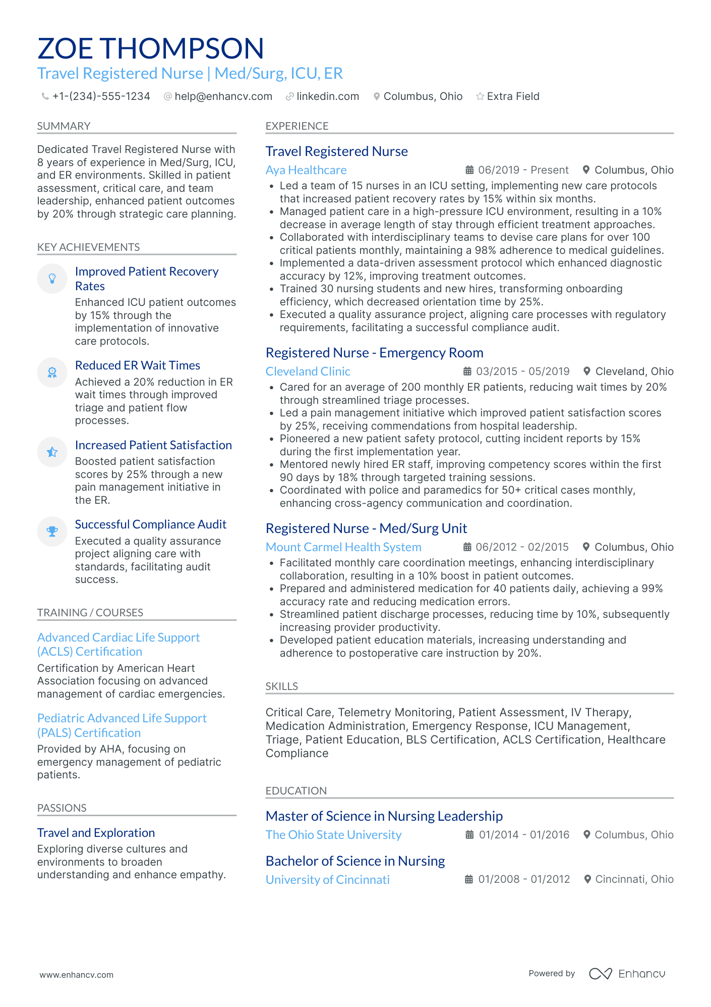 18 Travel Nurse Resume Examples & Guide for 2026