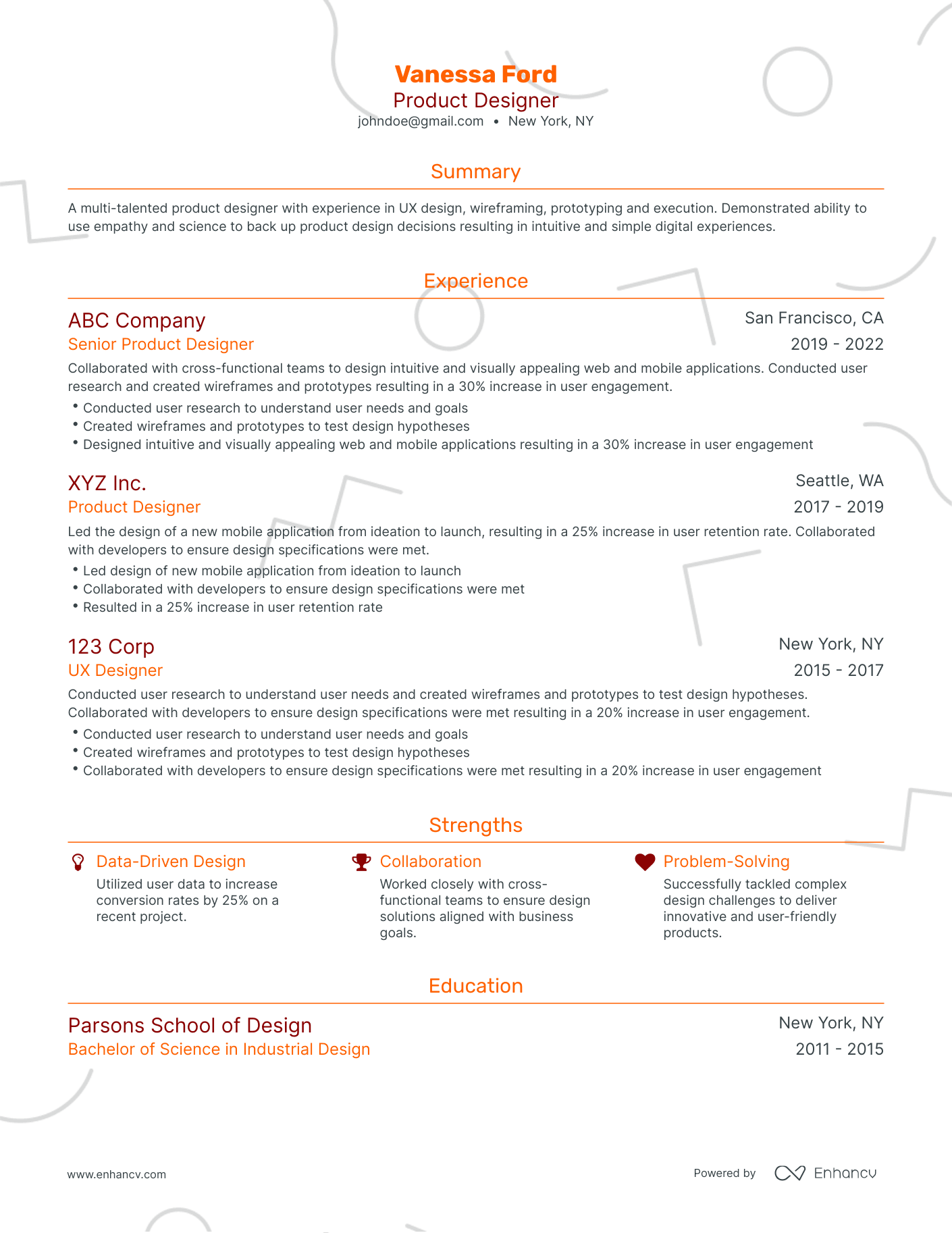 5 Product Designer Resume Examples & Guide for 2023